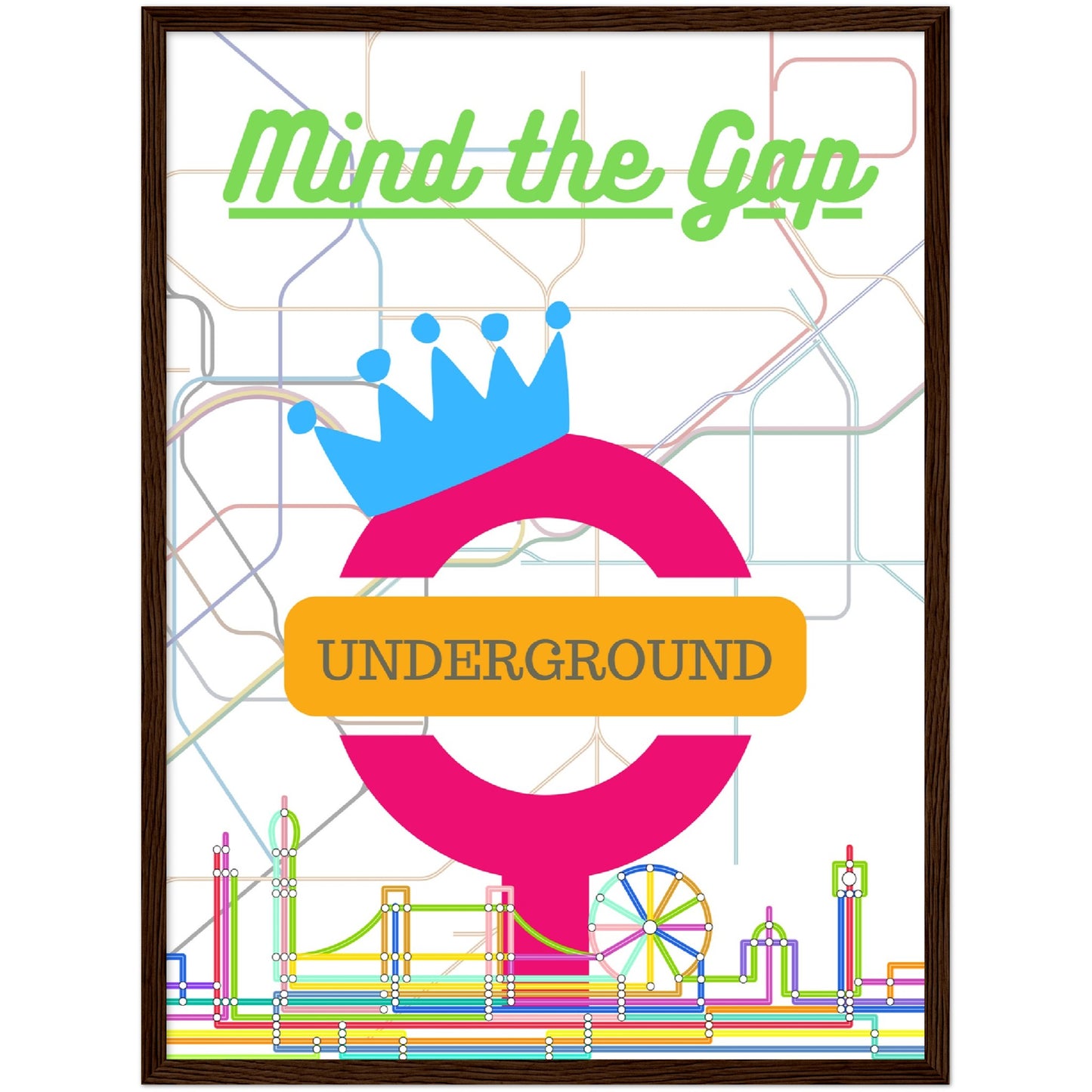 Mind the Gap Premium Wooden Framed Poster