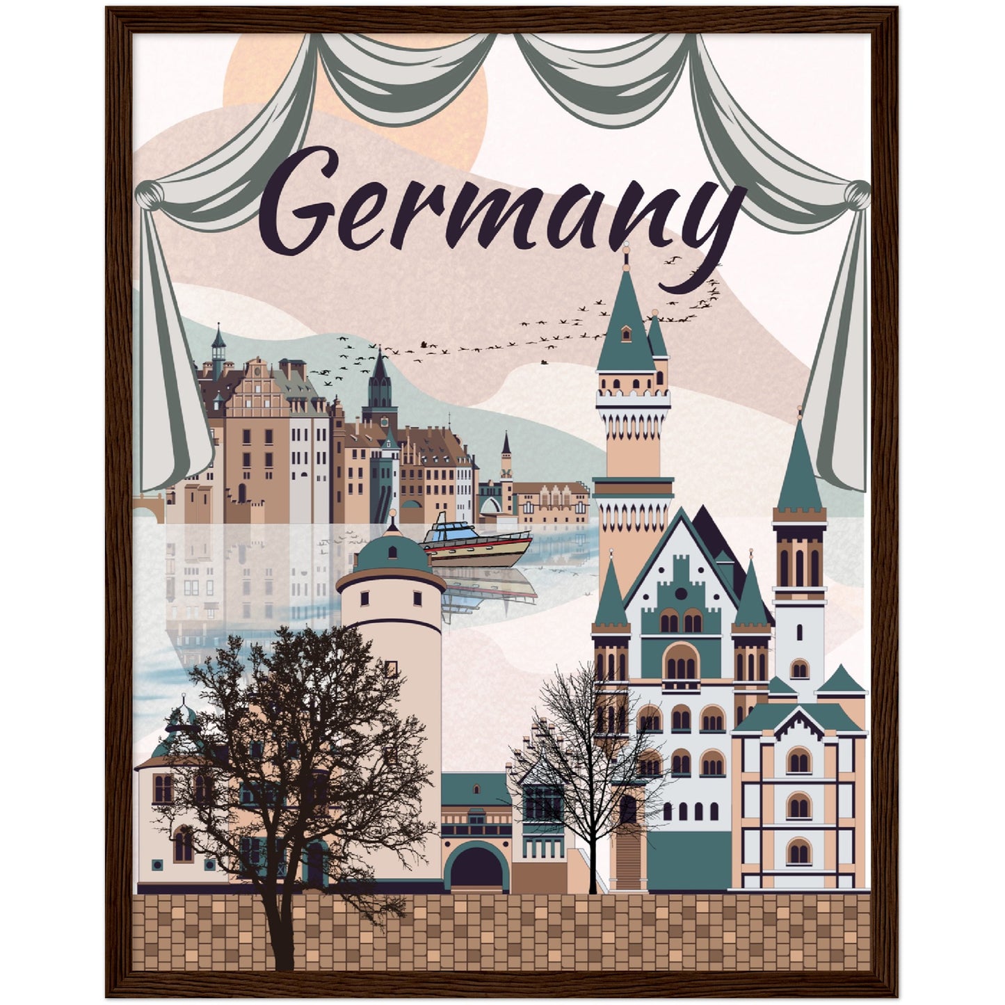 Germany Premium Wooden Framed Poster