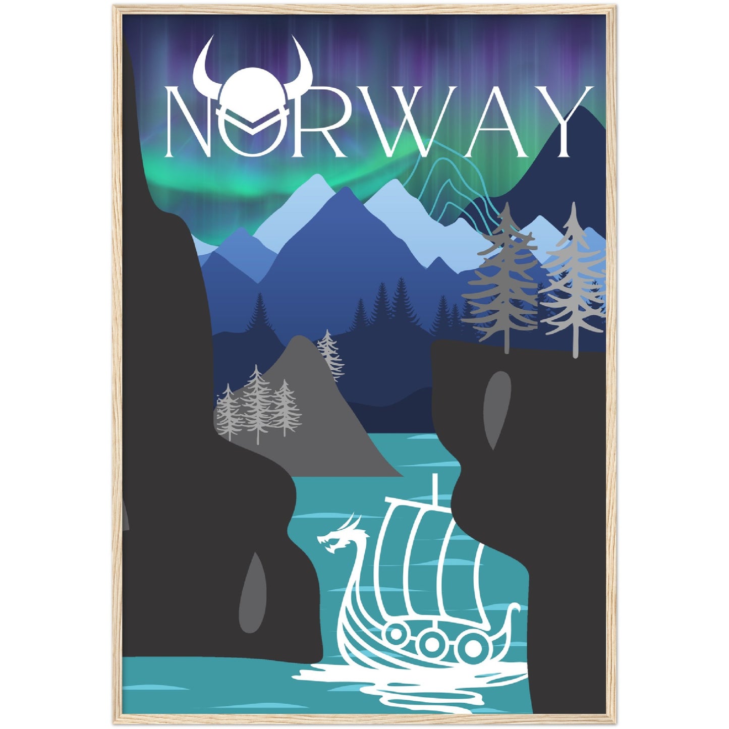 Norway Premium Wooden Framed Poster