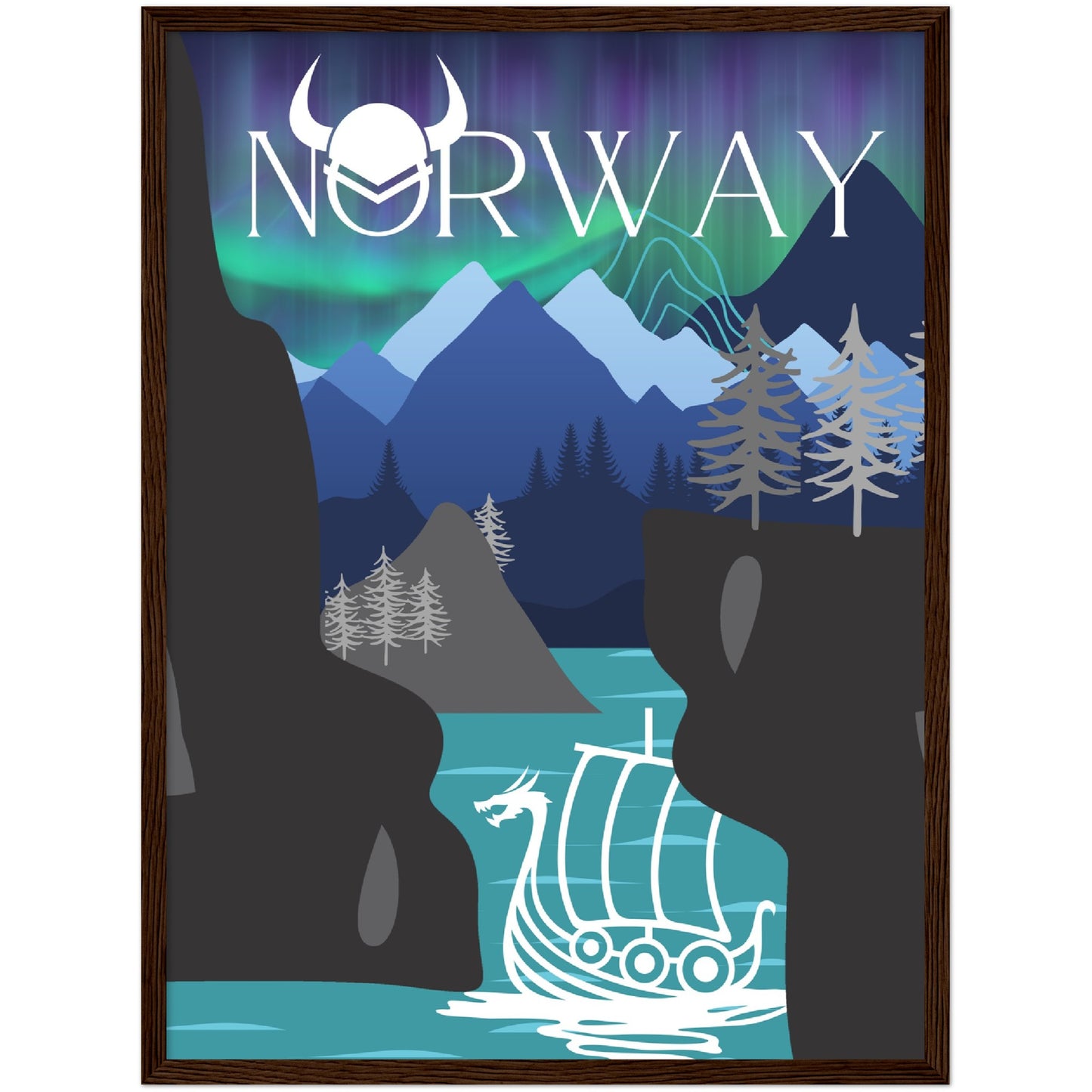 Norway Premium Wooden Framed Poster