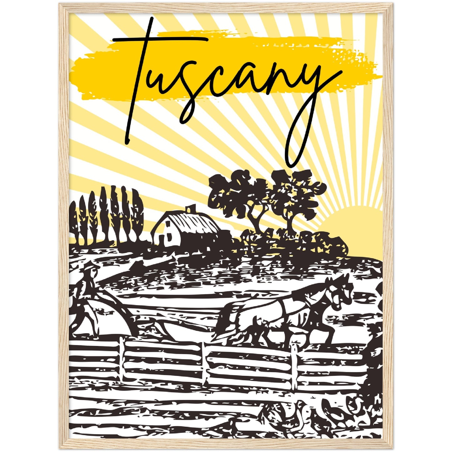 Tuscan Sunrise Premium Wooden Framed Poster