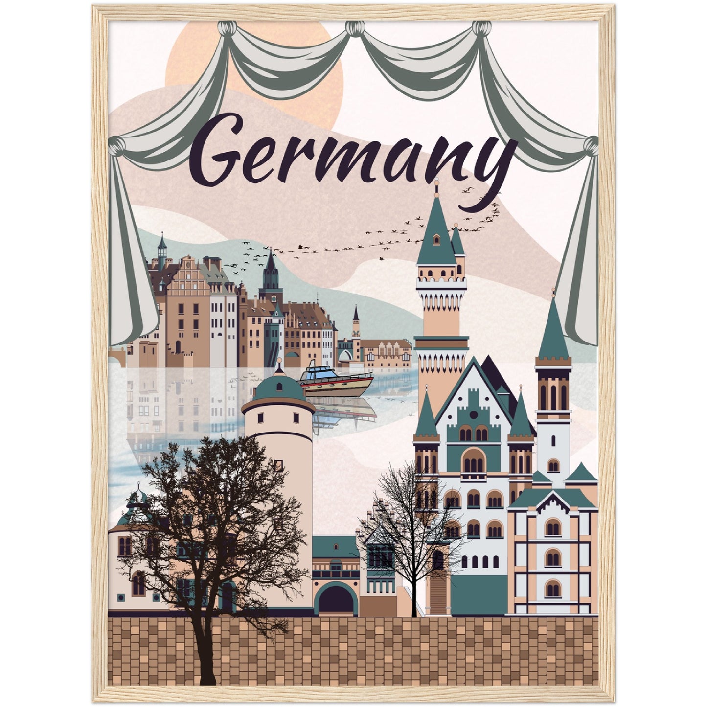 Germany Premium Wooden Framed Poster