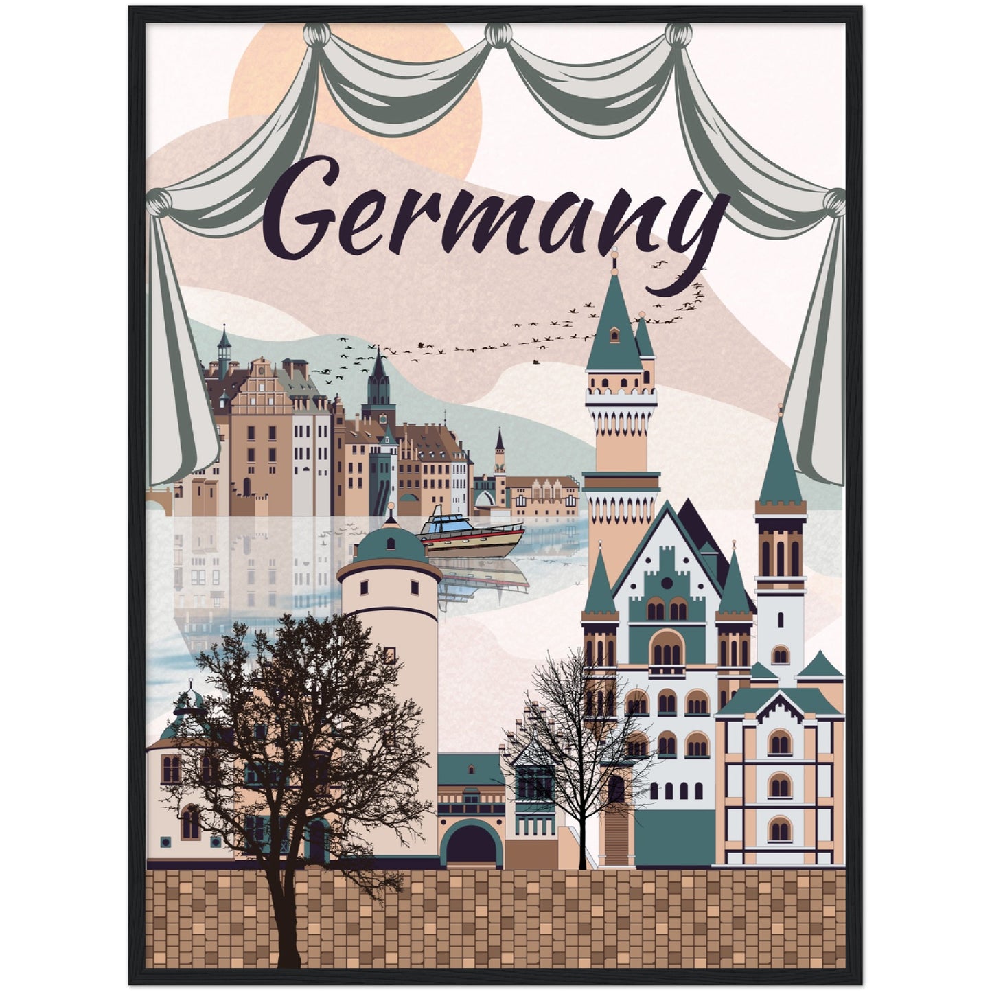 Germany Premium Wooden Framed Poster