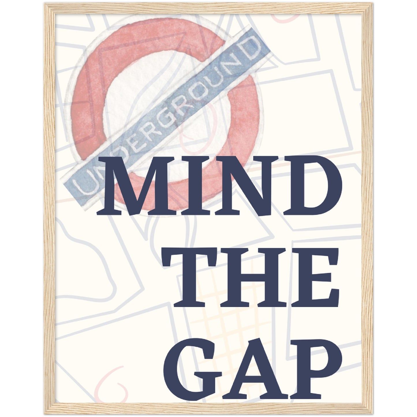 Mind the gap Underground Premium Wooden Framed Poster