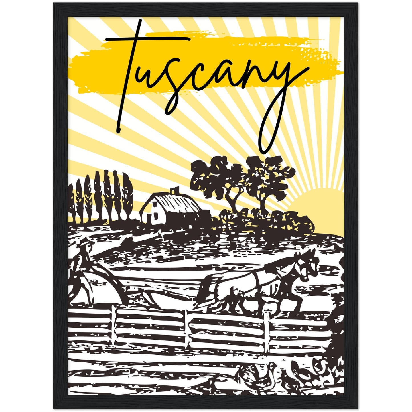 Tuscan Sunrise Premium Wooden Framed Poster