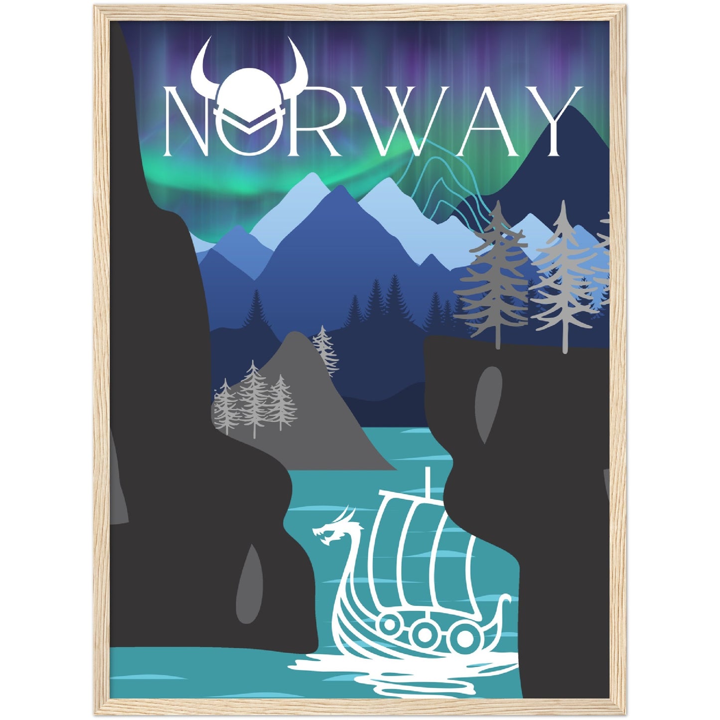 Norway Premium Wooden Framed Poster