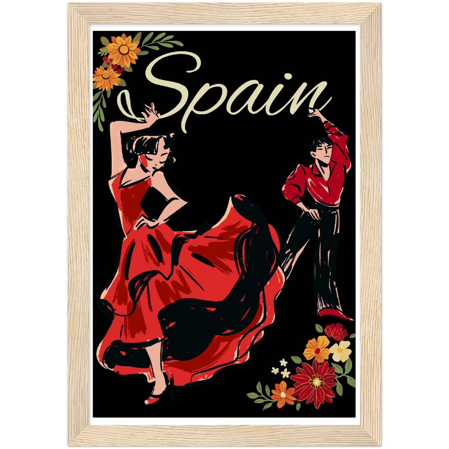 Spain Premium Matte Paper Wooden Framed Poster