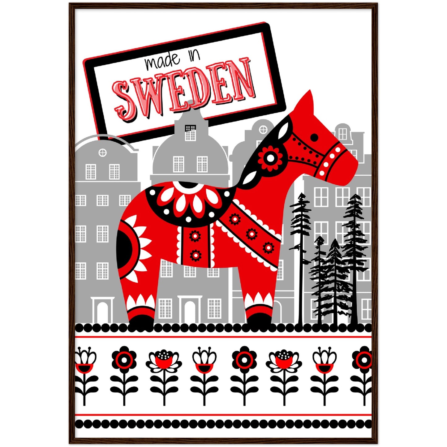 Sweden Premium Wooden Framed Poster