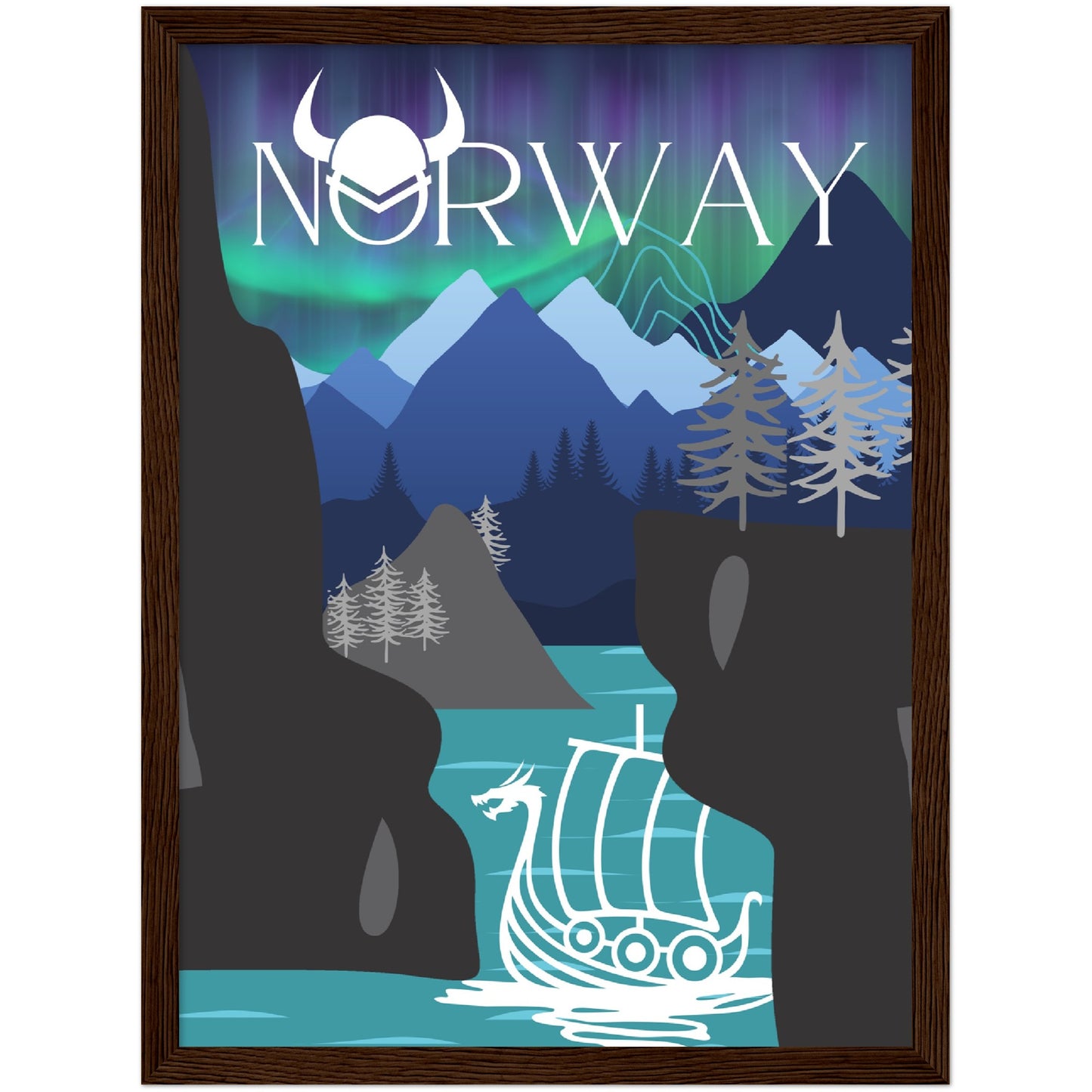 Norway Premium Wooden Framed Poster