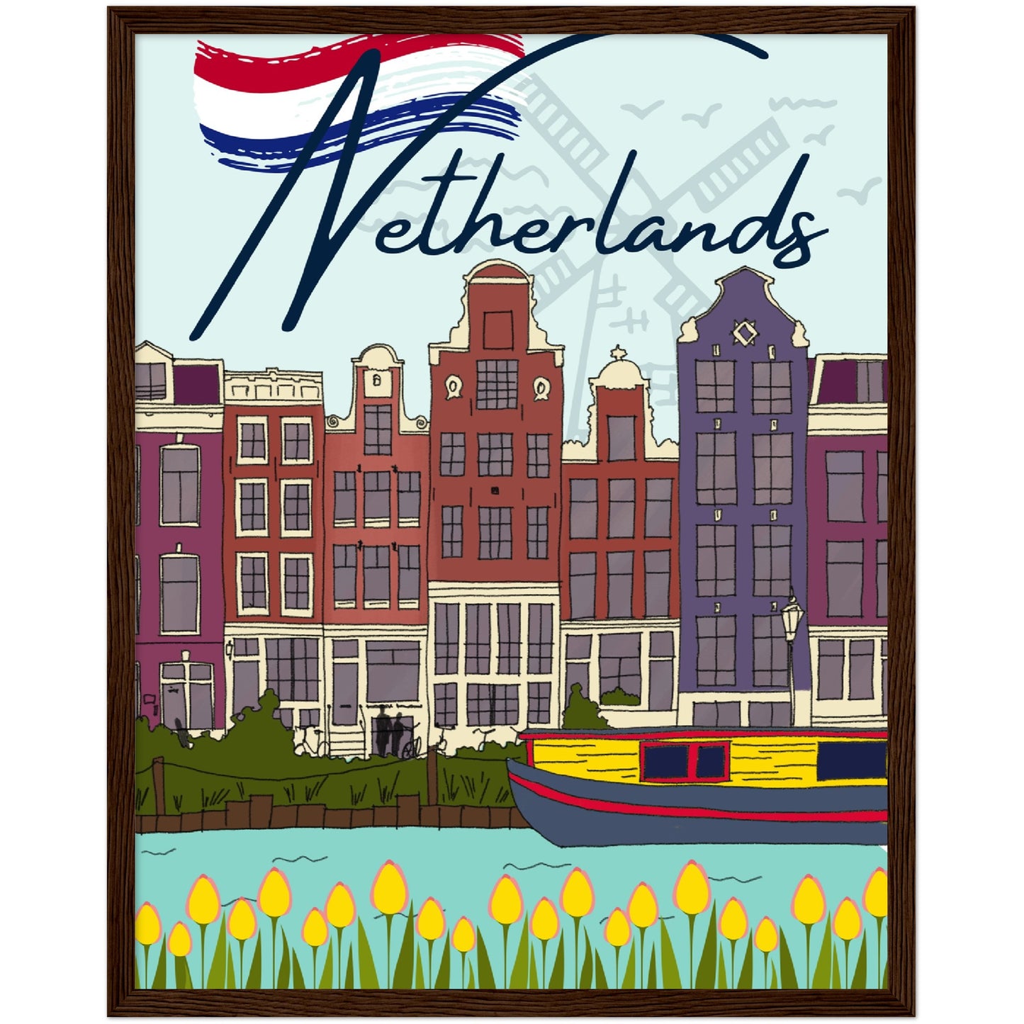 Netherlands Premium Wooden Framed Poster