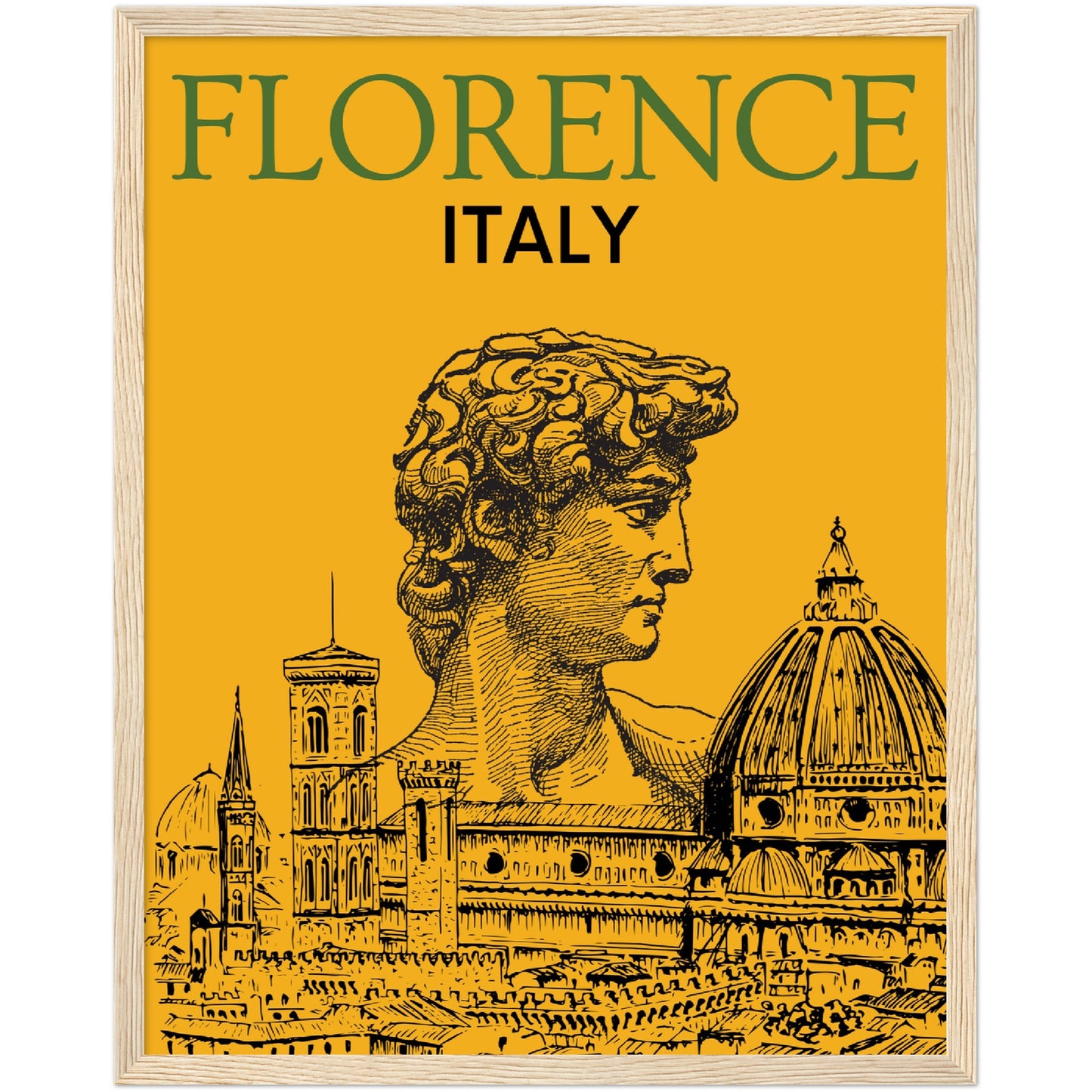 Florence Italy Premium Wooden Framed Poster