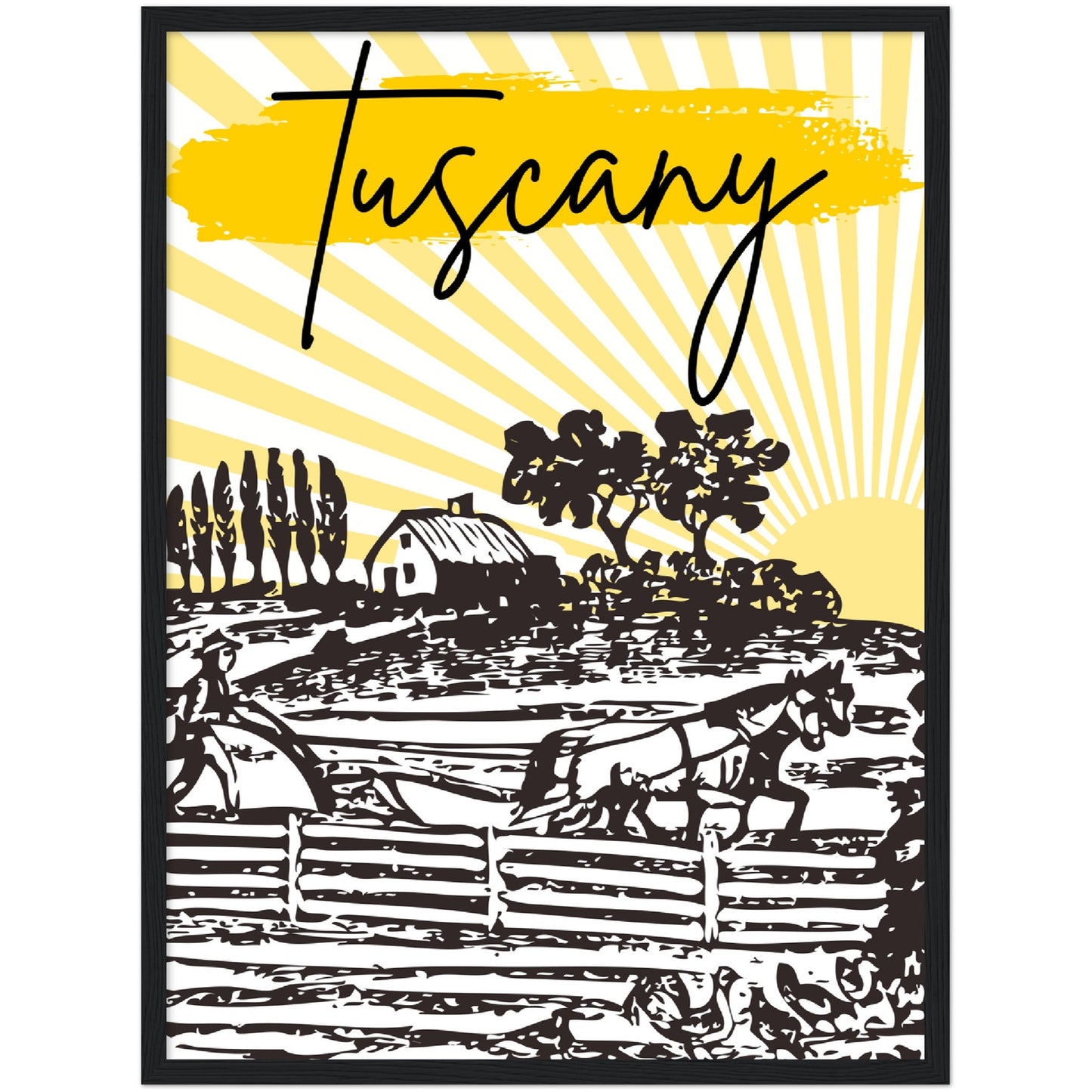 Tuscan Sunrise Premium Wooden Framed Poster