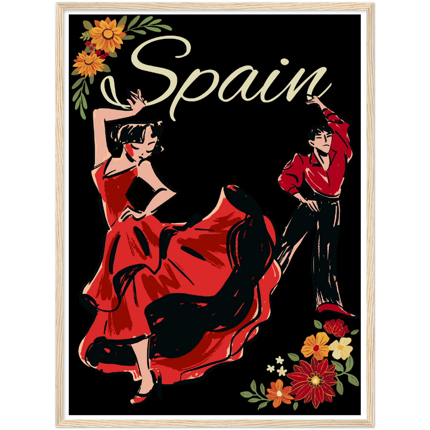 Spain Premium Matte Paper Wooden Framed Poster