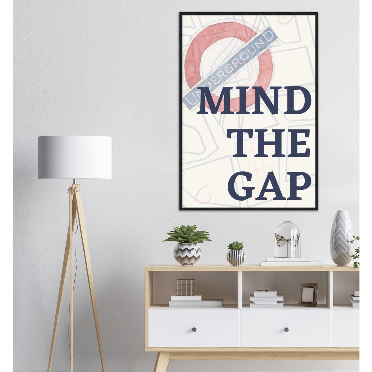 Mind the gap Underground Premium Wooden Framed Poster