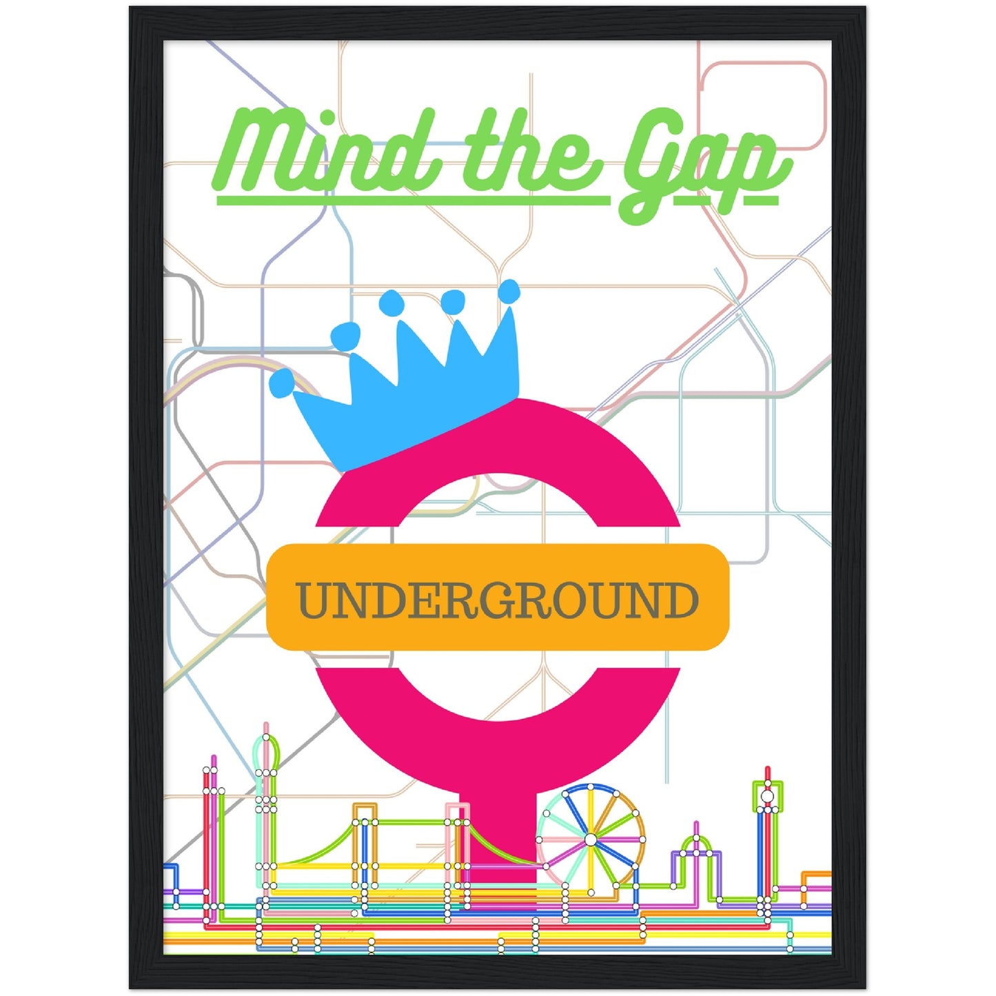 Mind the Gap Premium Wooden Framed Poster