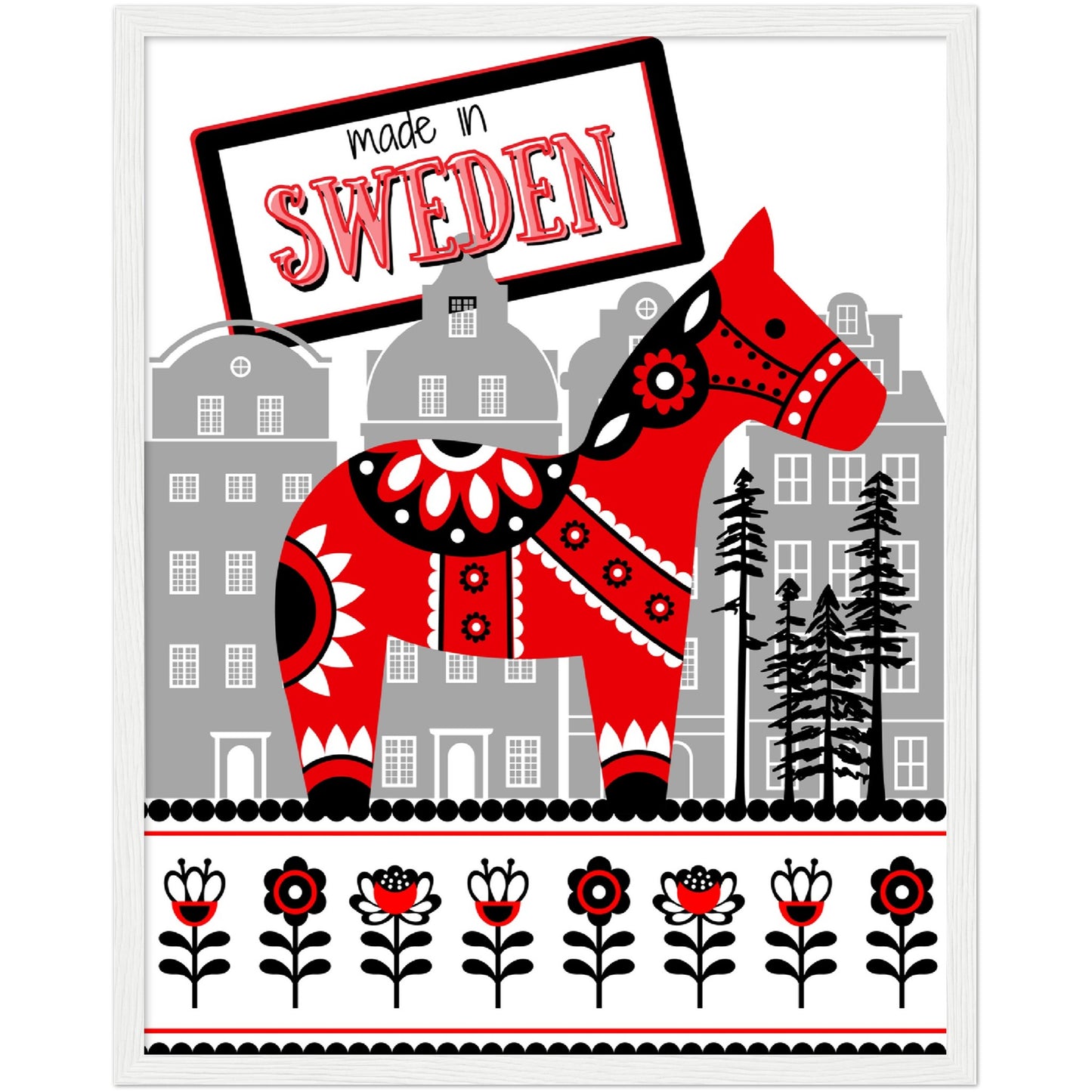 Sweden Premium Wooden Framed Poster