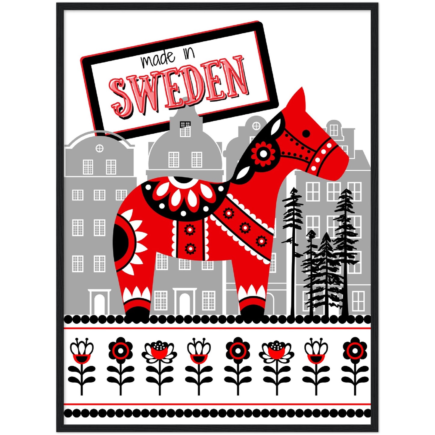 Sweden Premium Wooden Framed Poster