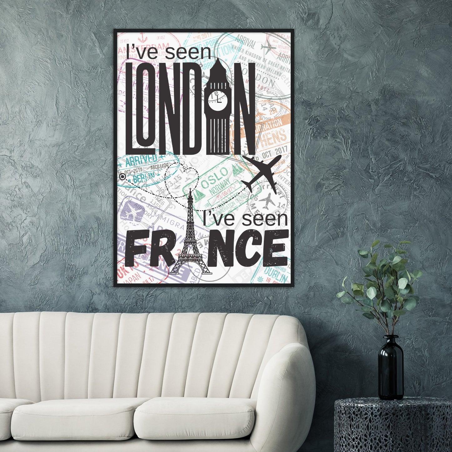 London & France Premium Wooden Framed Poster