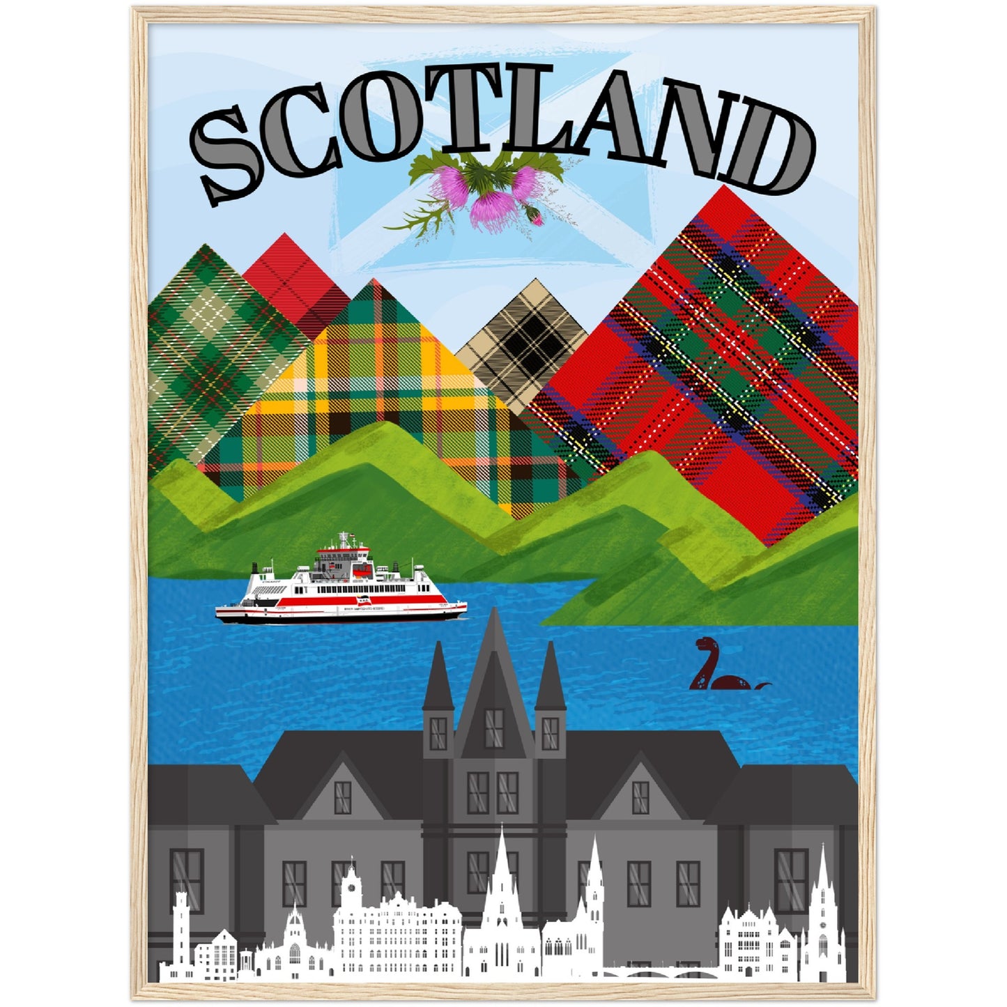 Scotland Premium Wooden Framed Poster