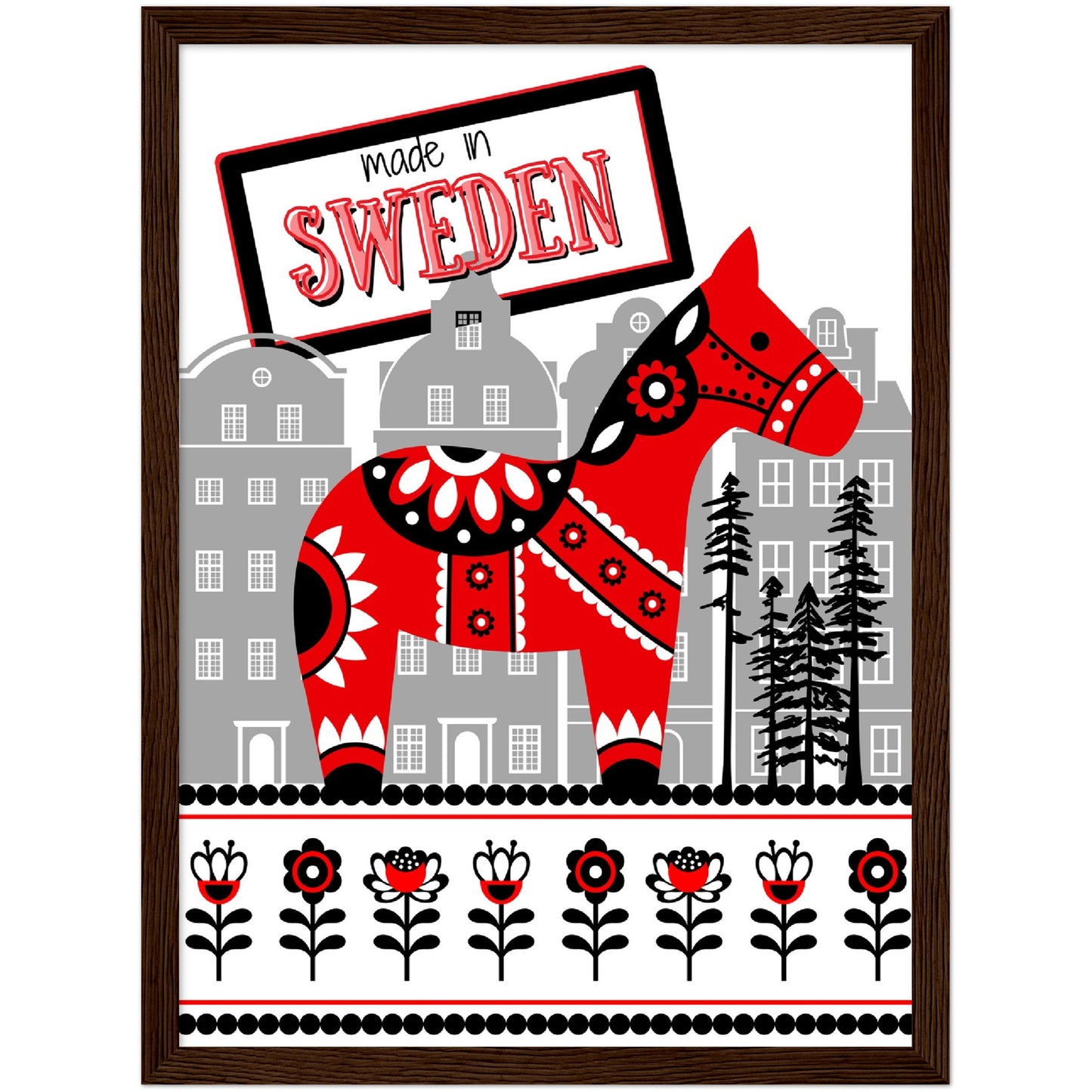 Sweden Premium Wooden Framed Poster