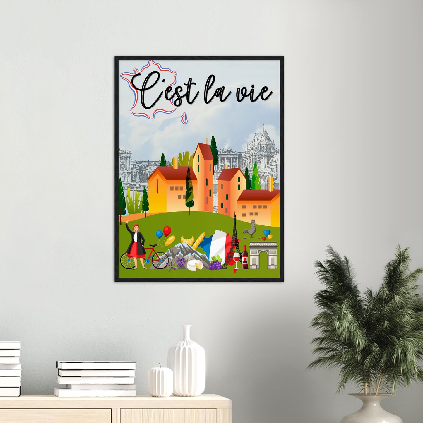 C'est la vie Premium Wooden Framed Poster