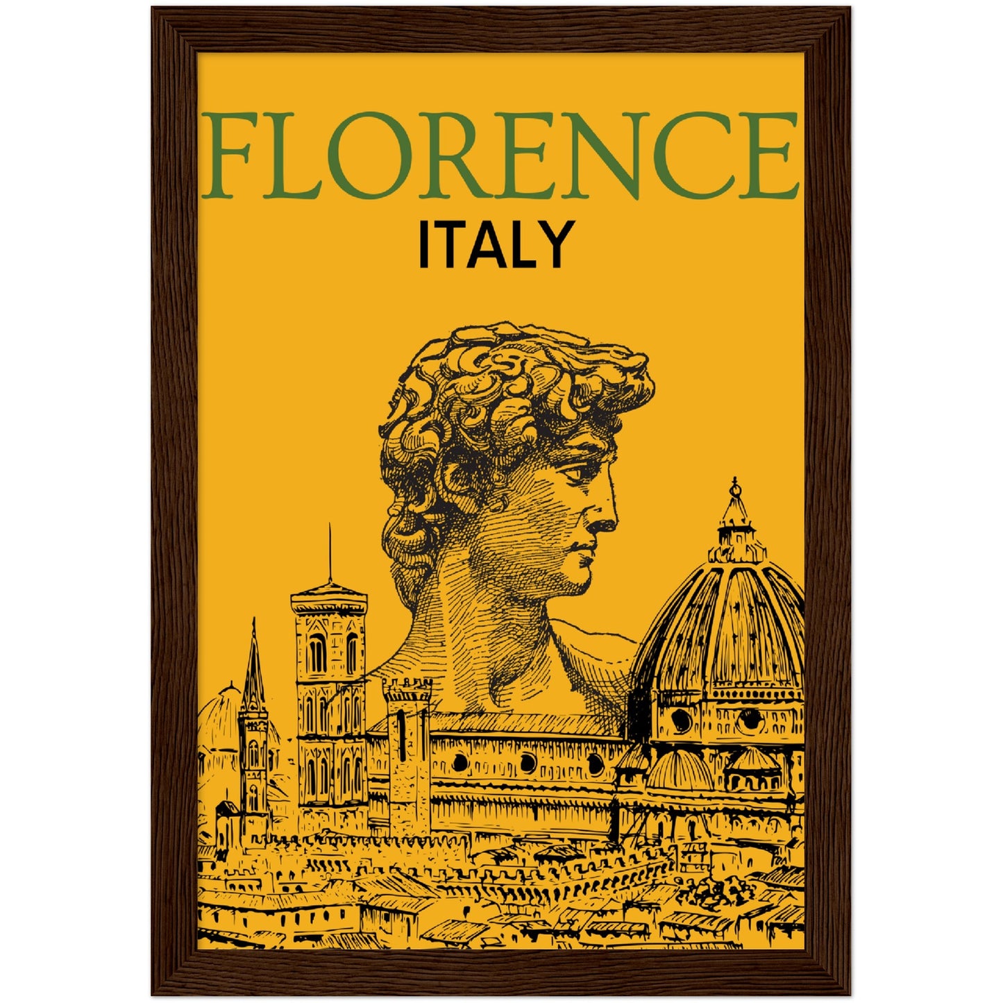 Florence Italy Premium Wooden Framed Poster