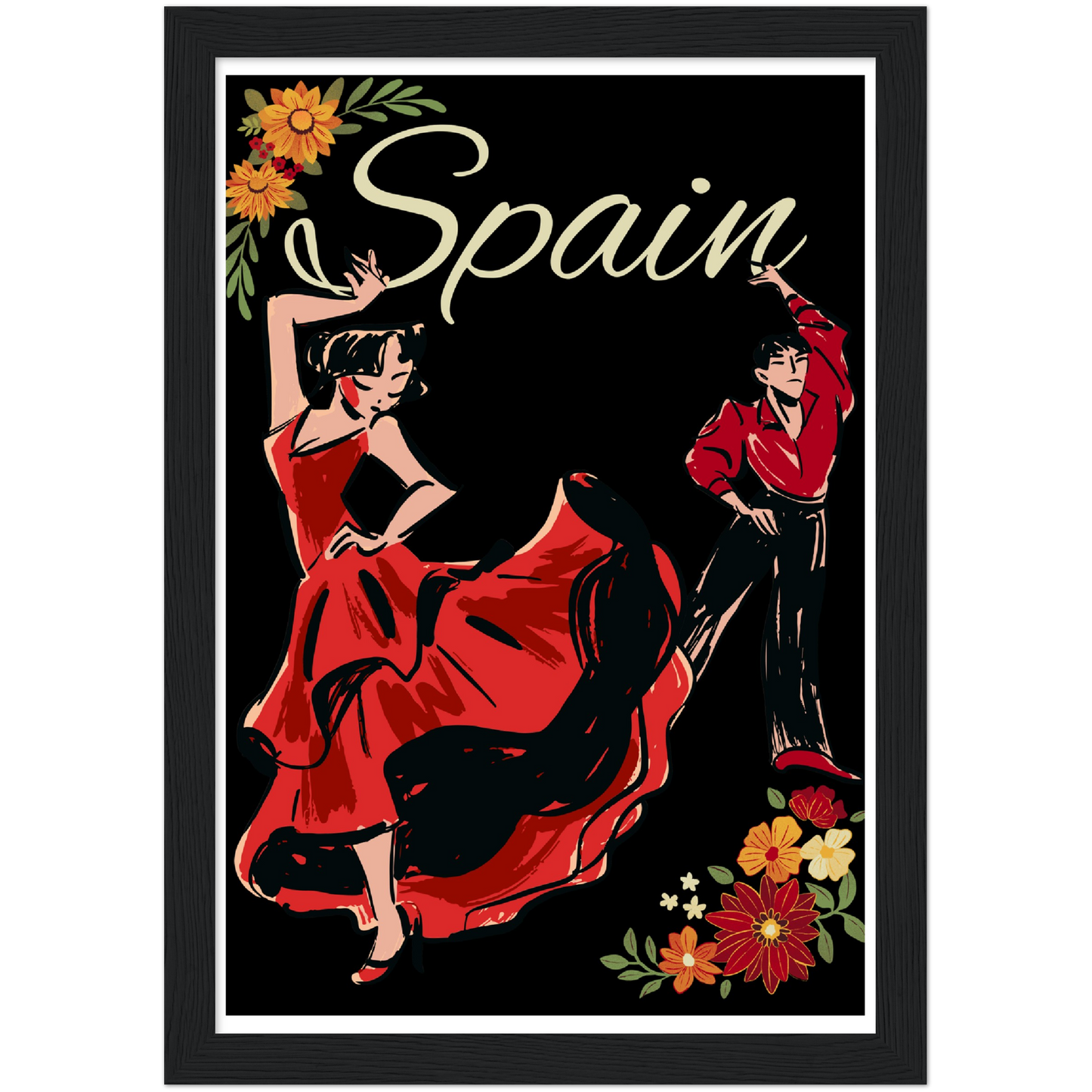 Spain Premium Matte Paper Wooden Framed Poster