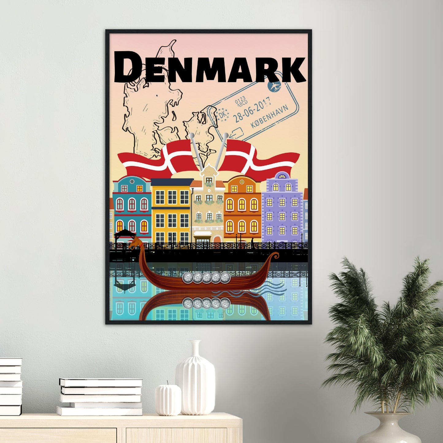 Denmark Premium Wooden Framed Poster