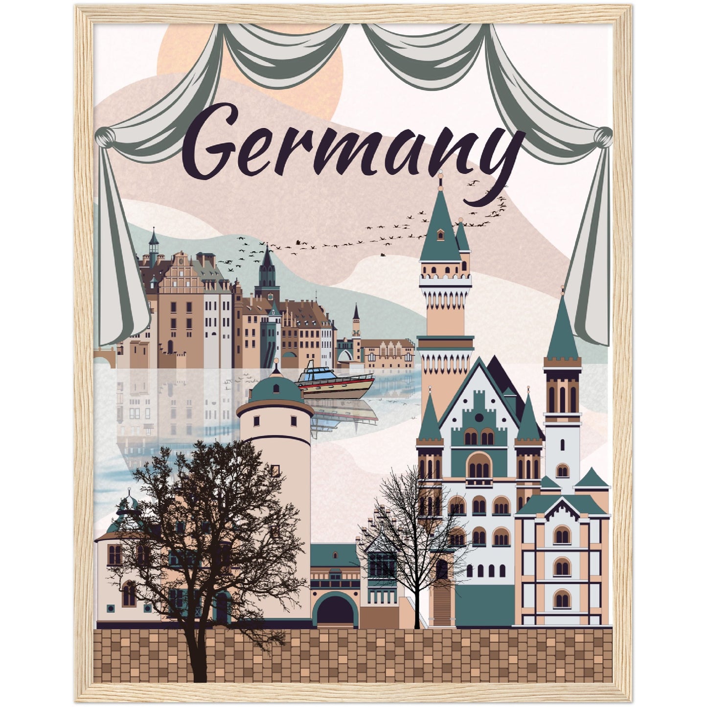 Germany Premium Wooden Framed Poster