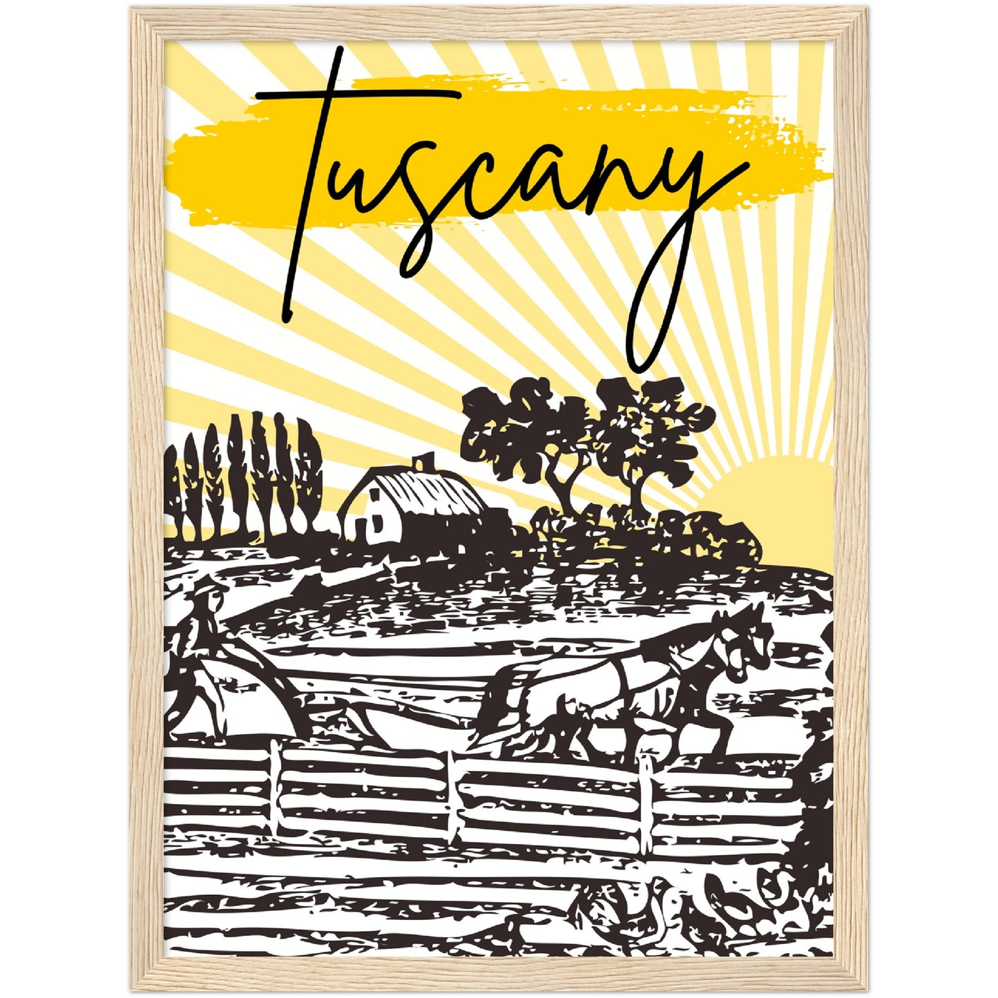 Tuscan Sunrise Premium Wooden Framed Poster