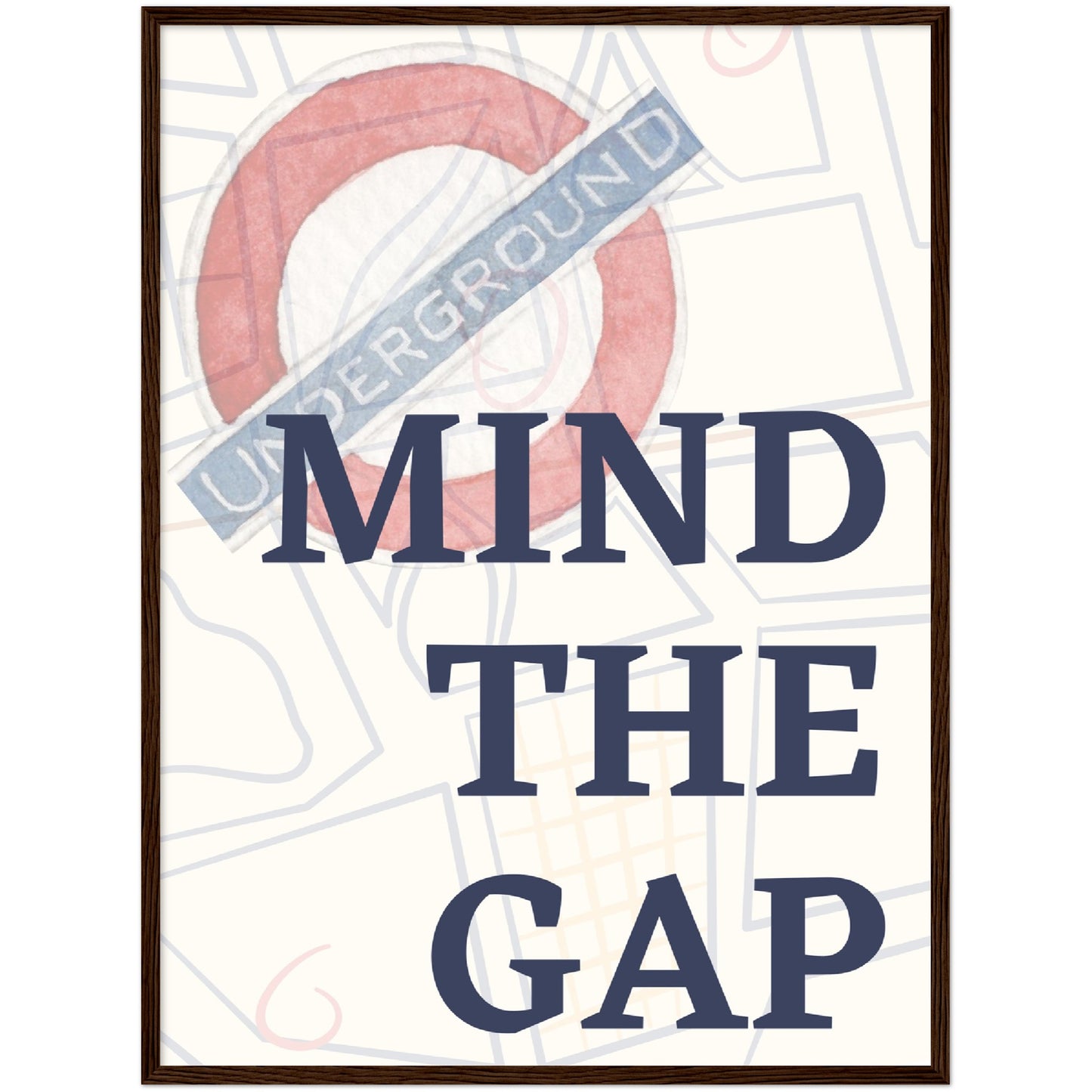 Mind the gap Underground Premium Wooden Framed Poster