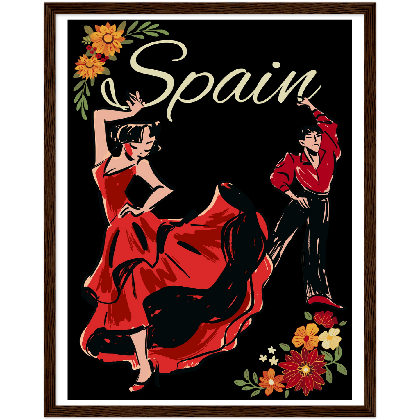 Spain Premium Matte Paper Wooden Framed Poster