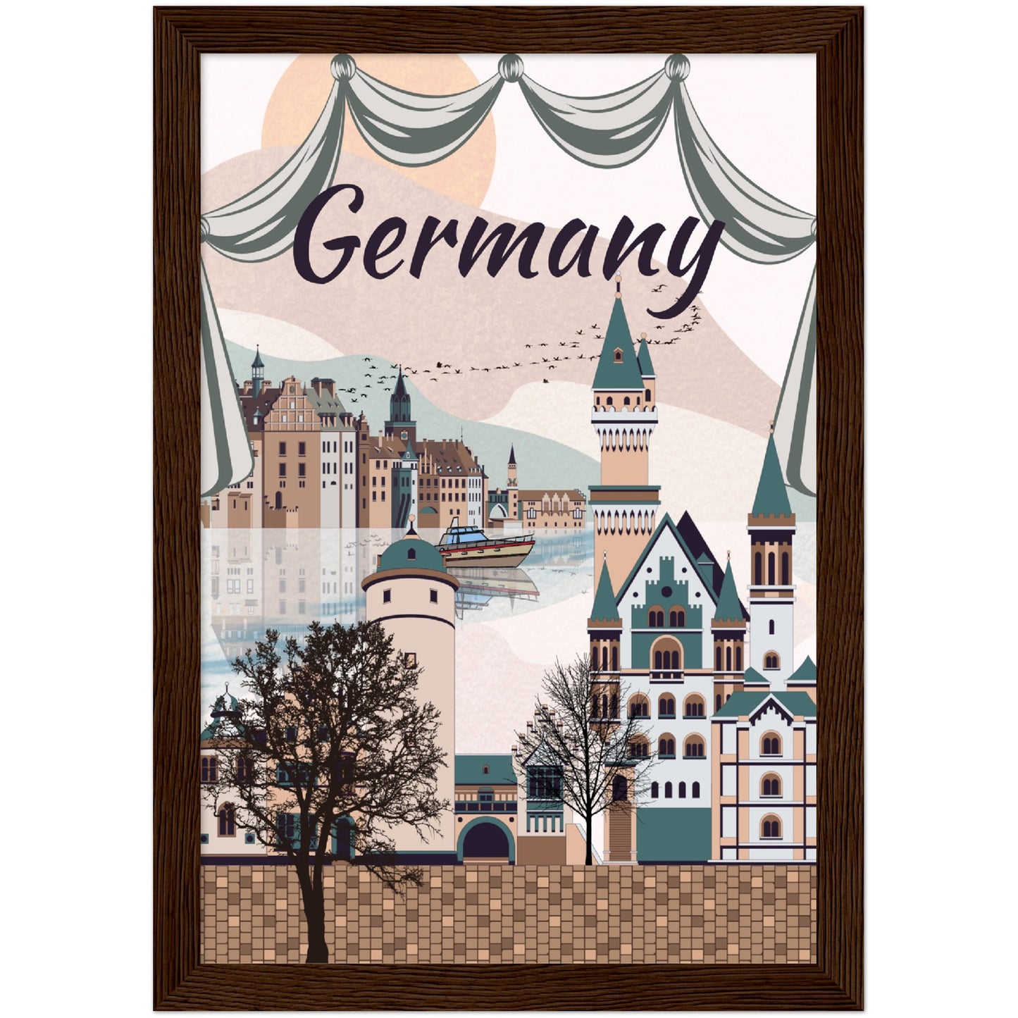 Germany Premium Wooden Framed Poster