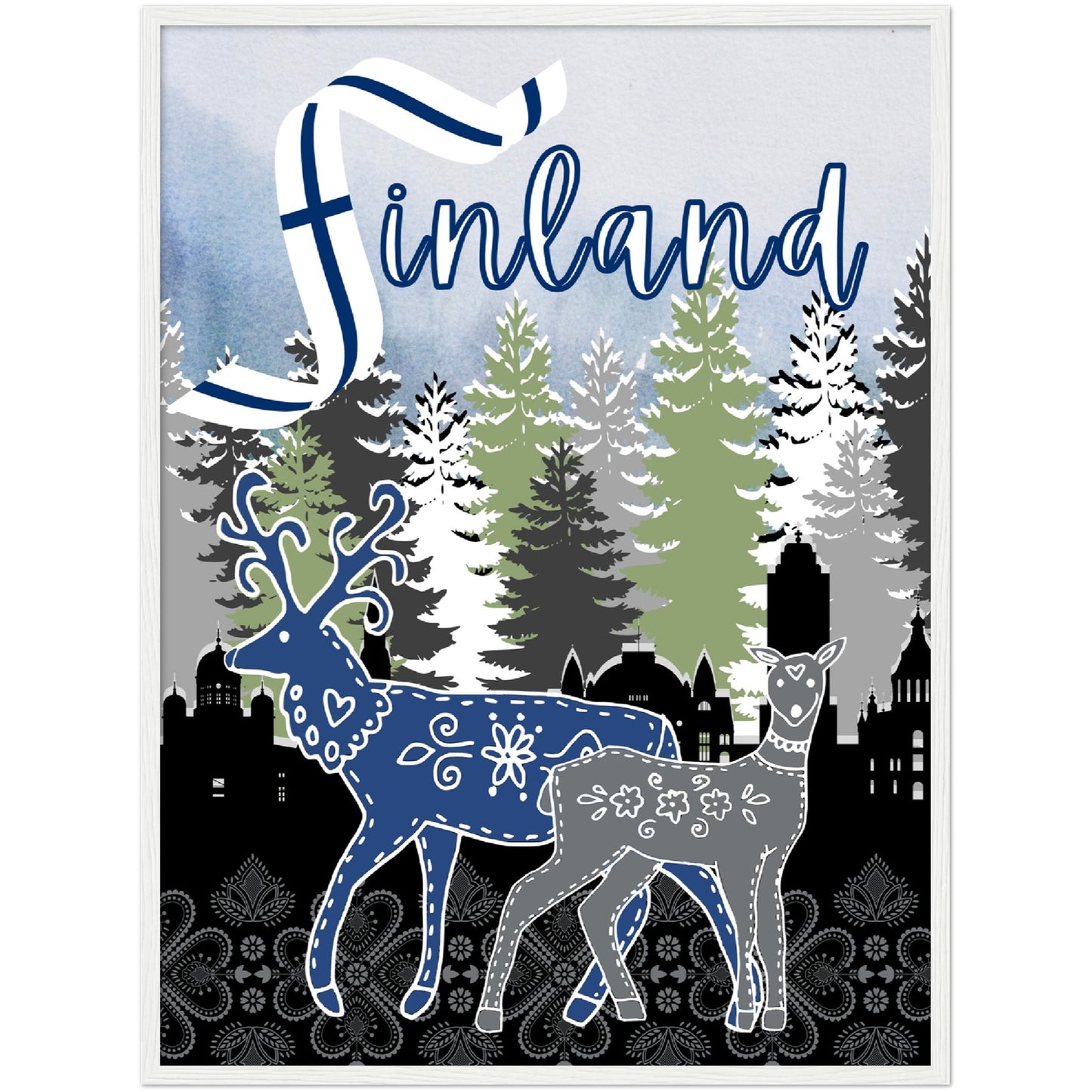 Finland Premium Wooden Framed Poster