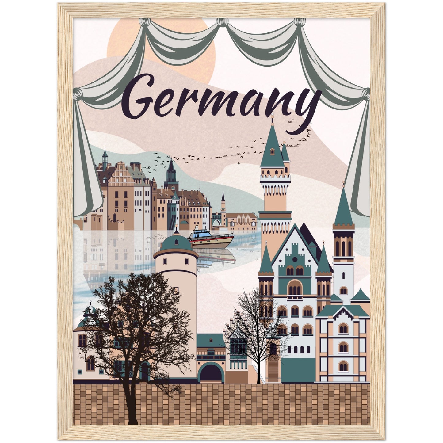 Germany Premium Wooden Framed Poster