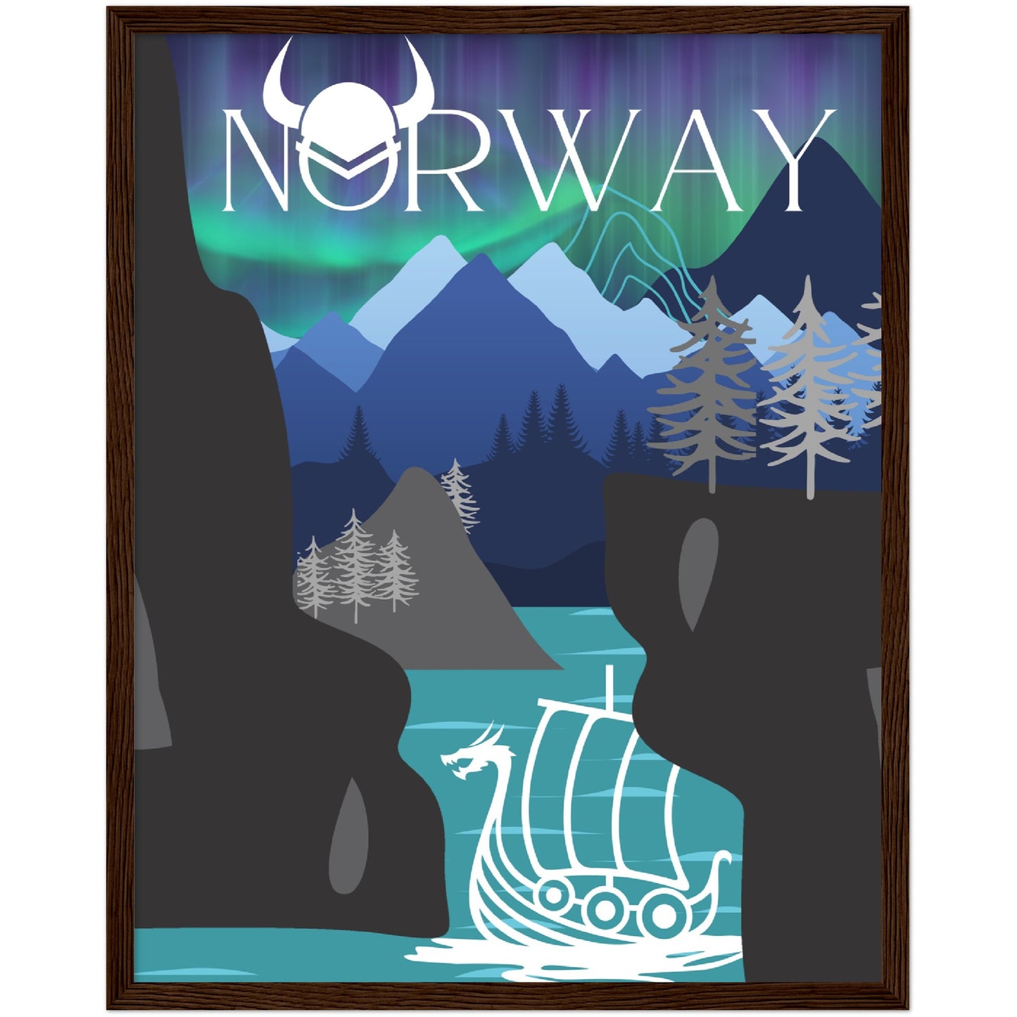 Norway Premium Wooden Framed Poster