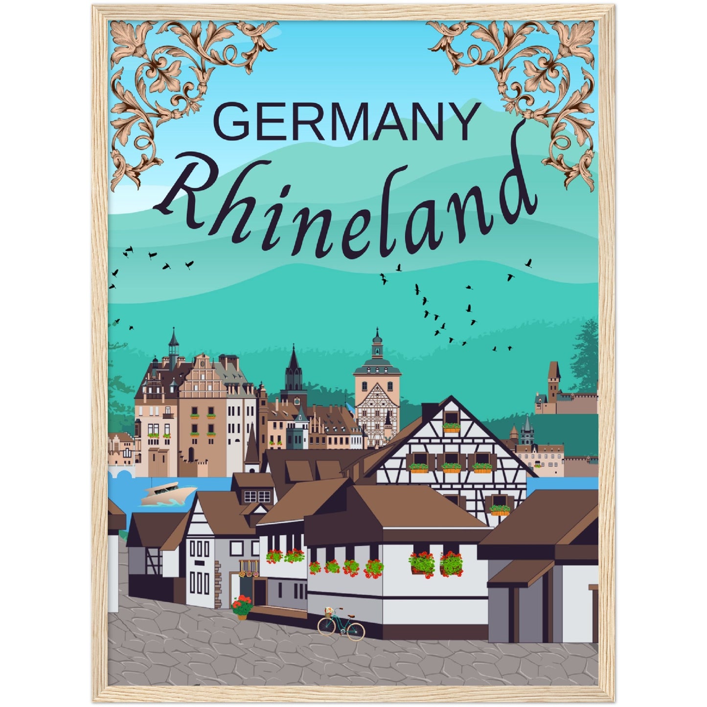 Germany Rhineland Premium Wooden Framed Poster