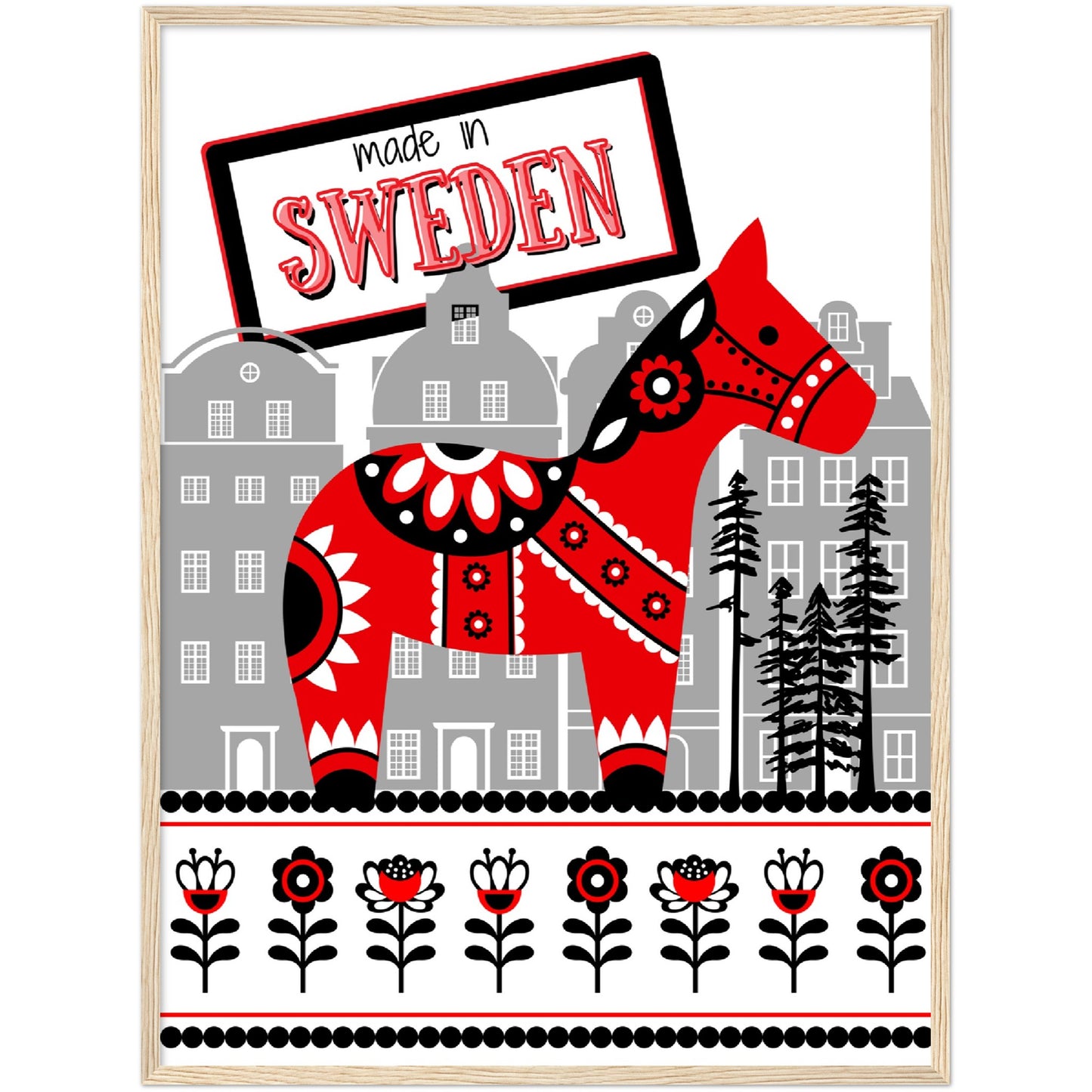 Sweden Premium Wooden Framed Poster