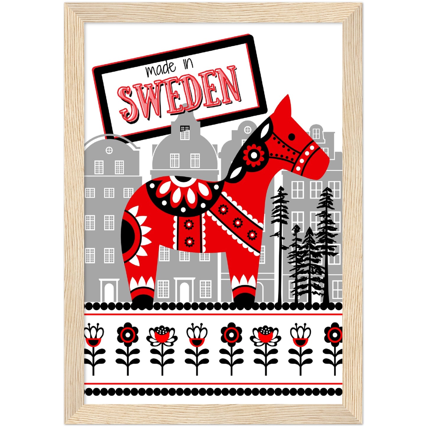 Sweden Premium Wooden Framed Poster