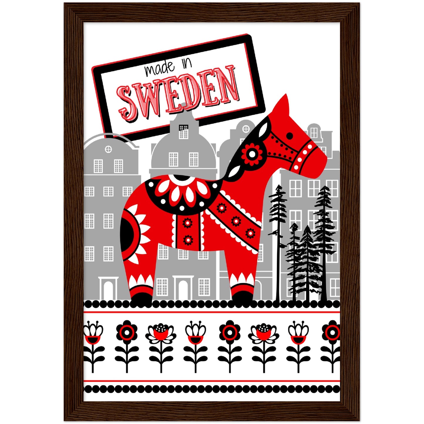 Sweden Premium Wooden Framed Poster