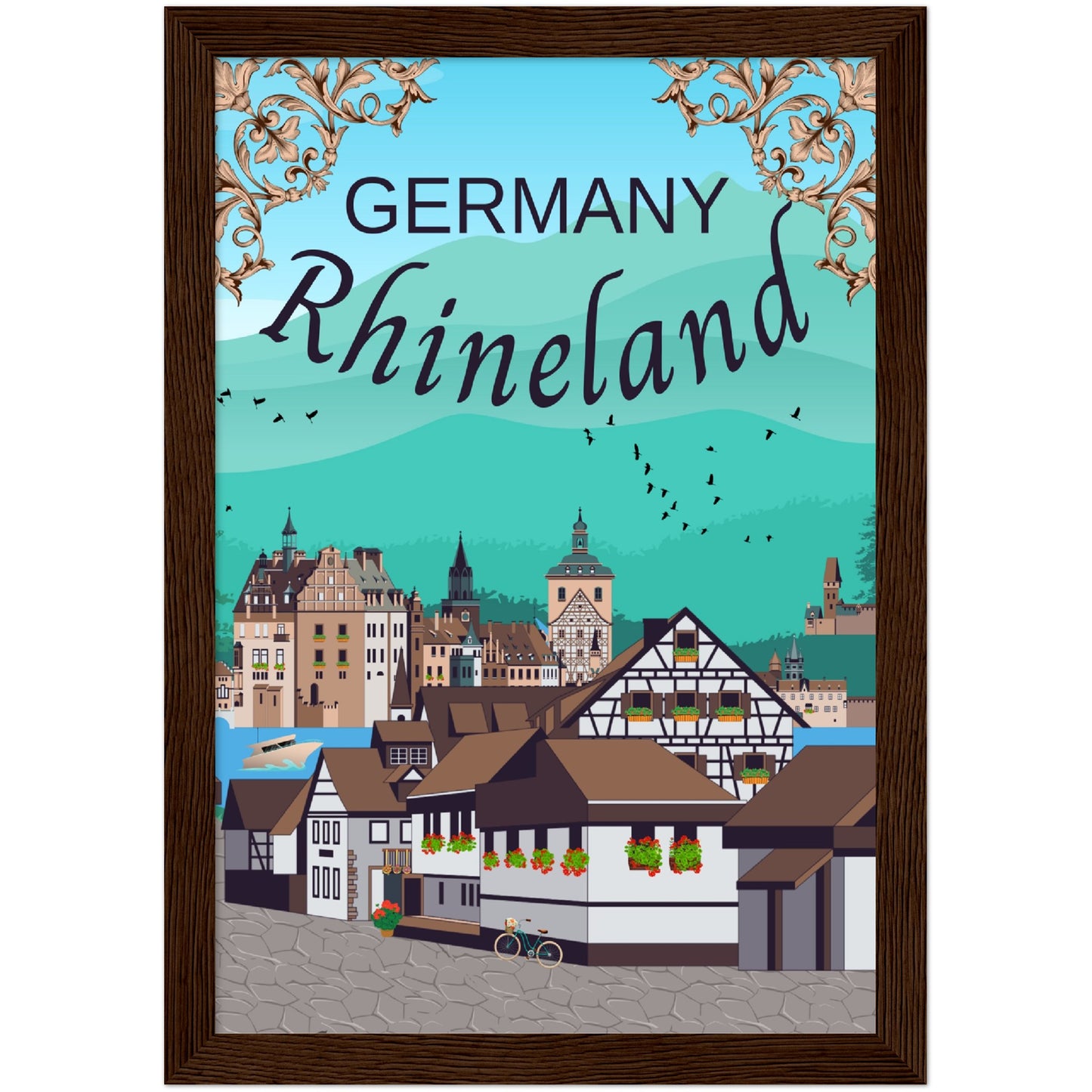 Germany Rhineland Premium Wooden Framed Poster