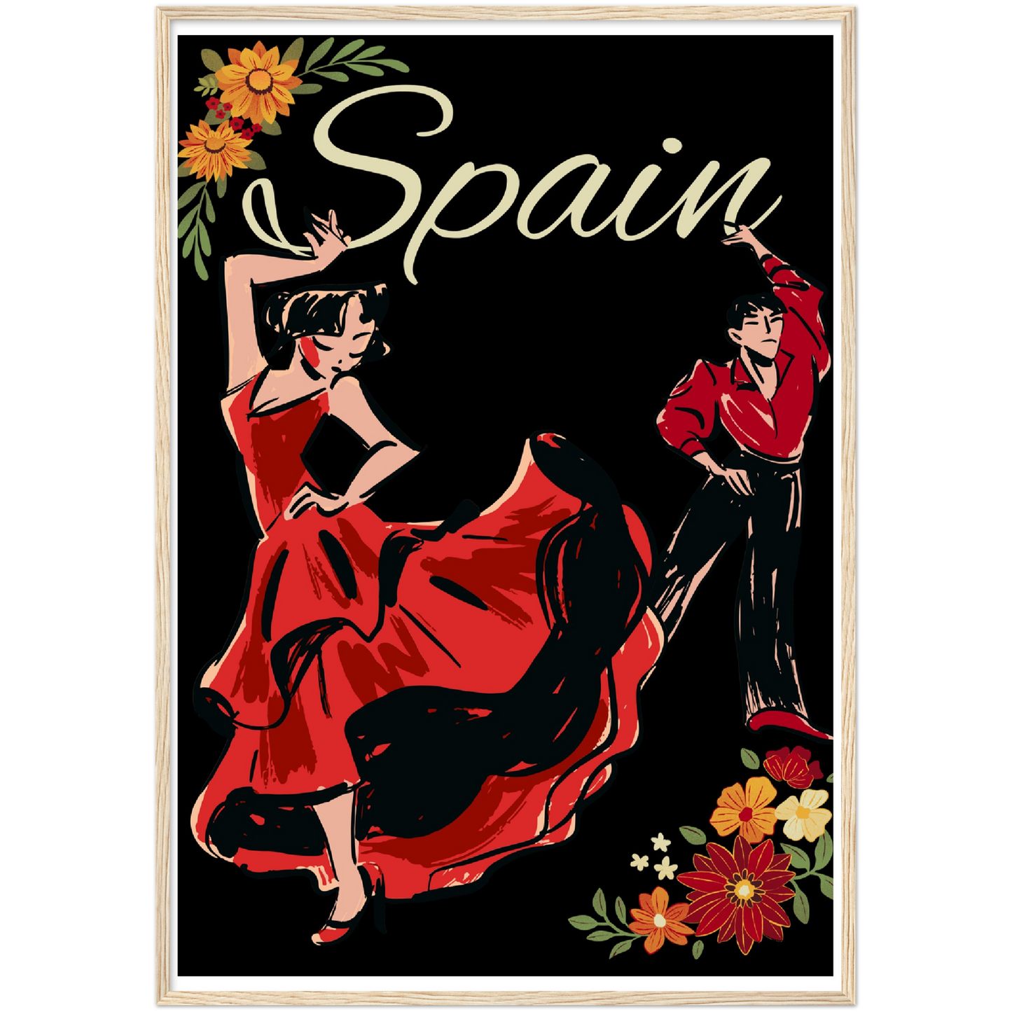 Spain Premium Matte Paper Wooden Framed Poster