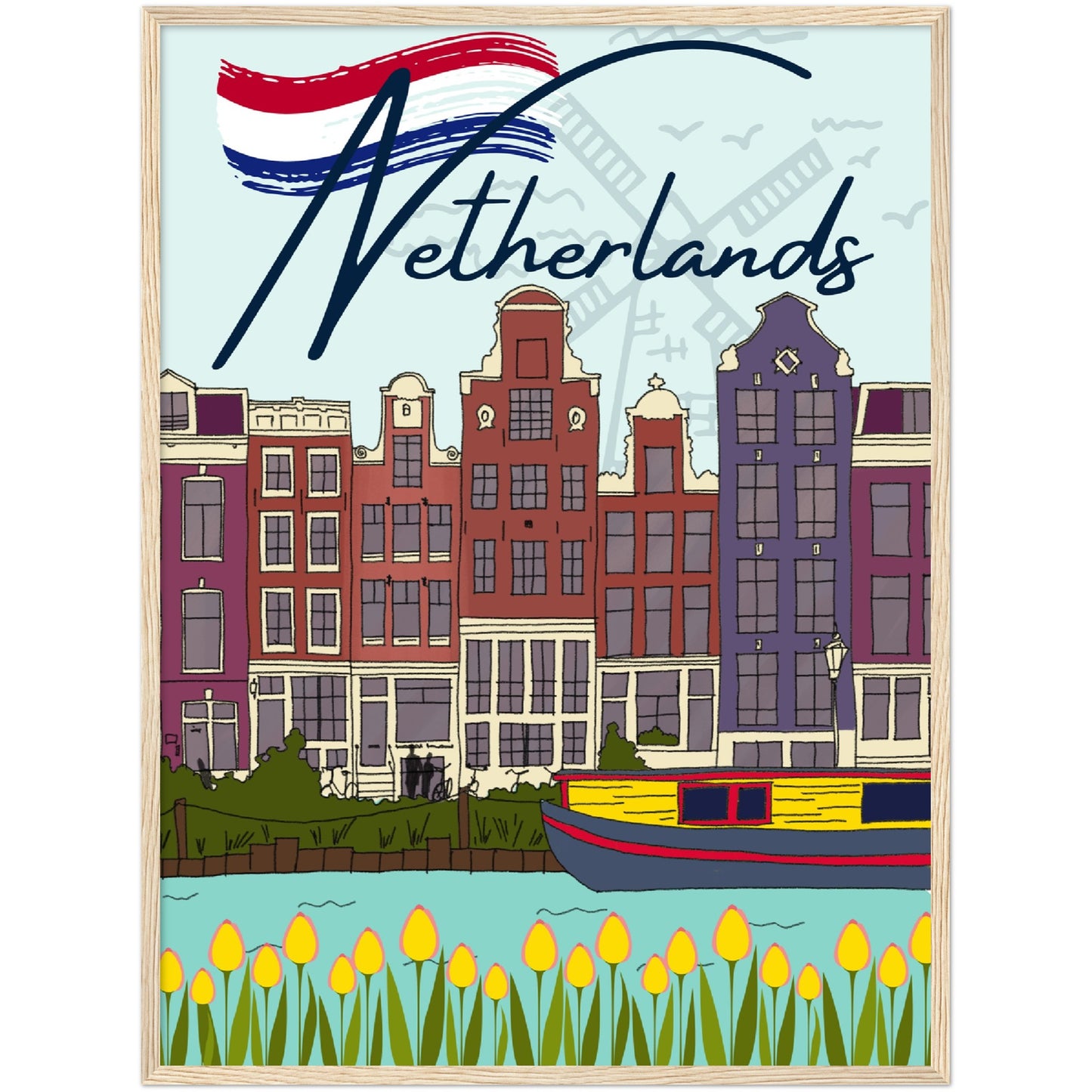 Netherlands Premium Wooden Framed Poster