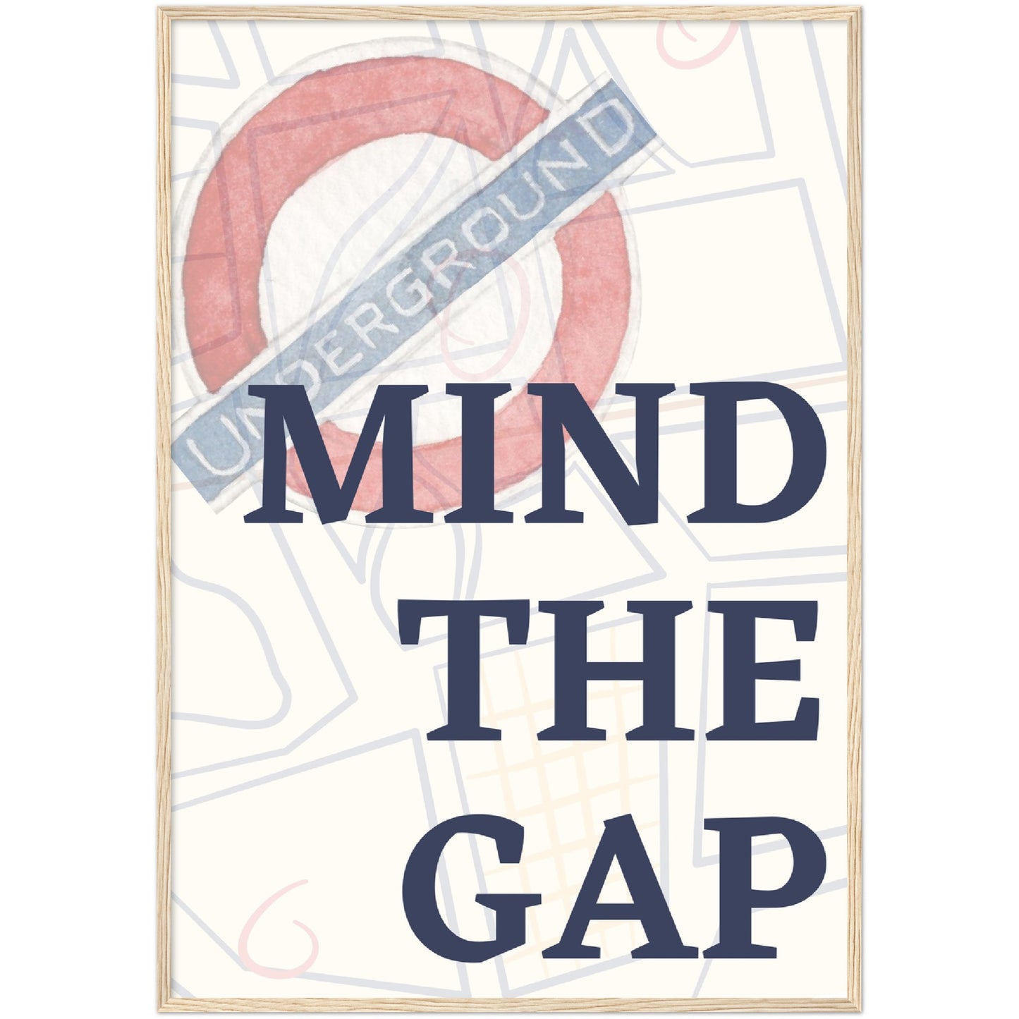 Mind the gap Underground Premium Wooden Framed Poster