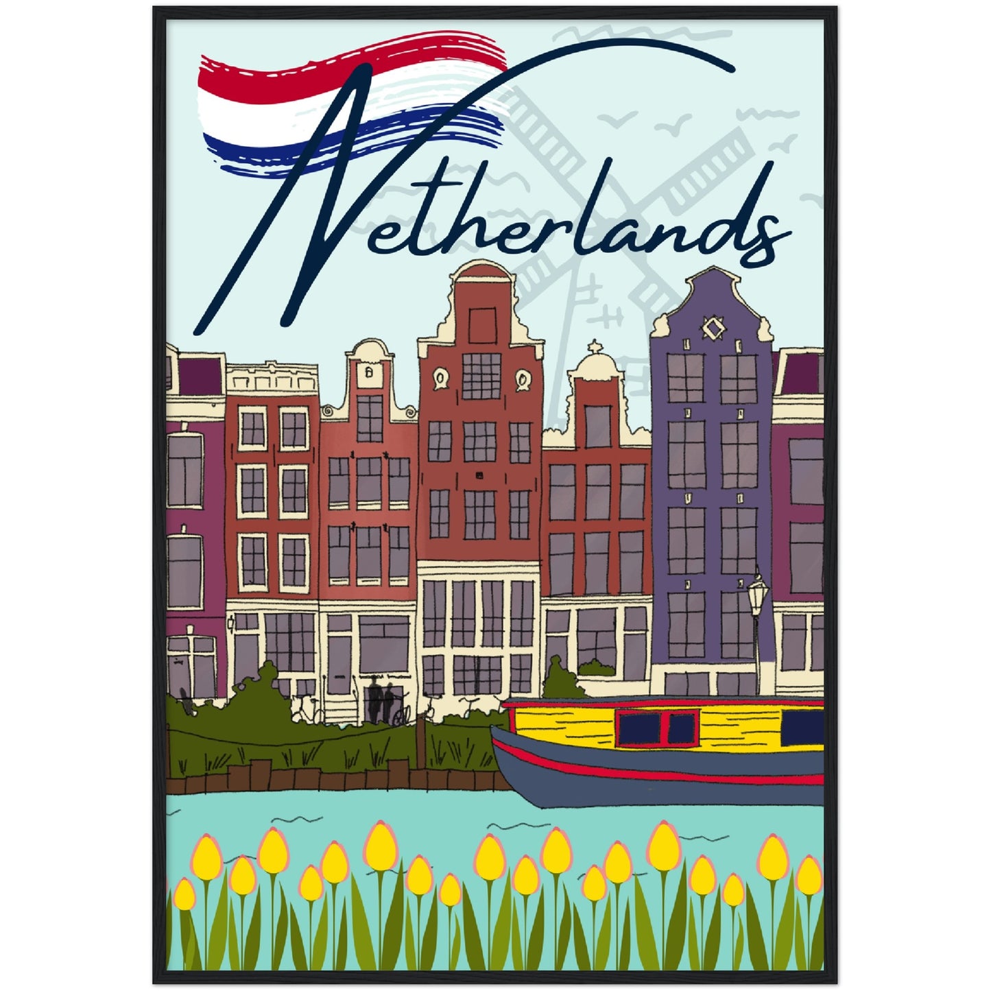 Netherlands Premium Wooden Framed Poster