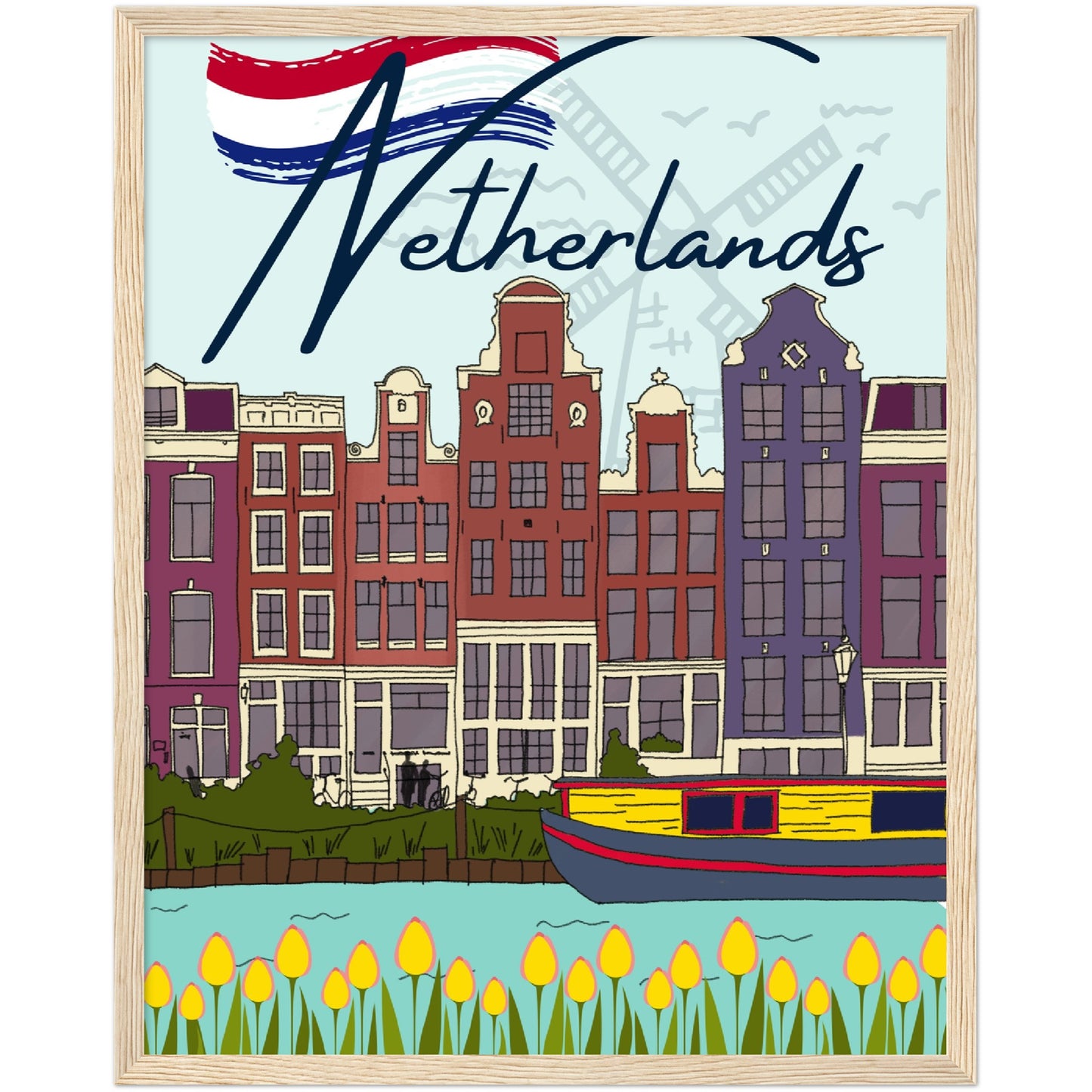 Netherlands Premium Wooden Framed Poster