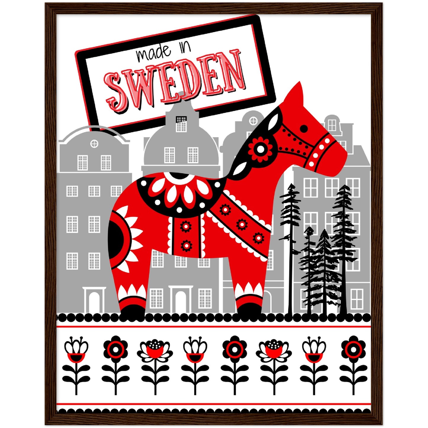 Sweden Premium Wooden Framed Poster