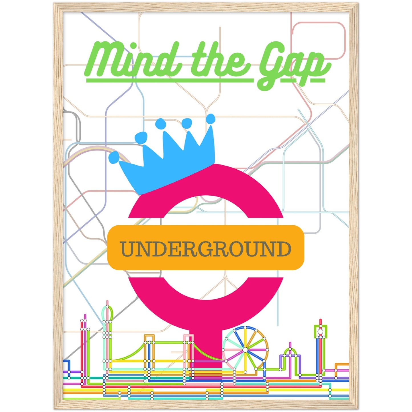 Mind the Gap Premium Wooden Framed Poster