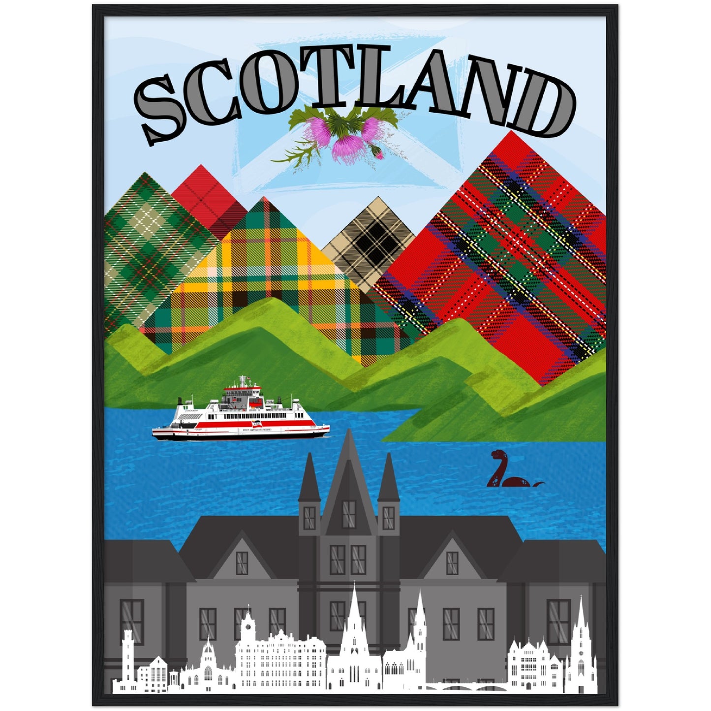 Scotland Premium Wooden Framed Poster