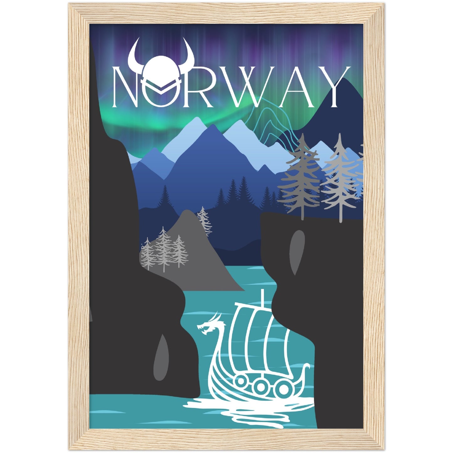 Norway Premium Wooden Framed Poster